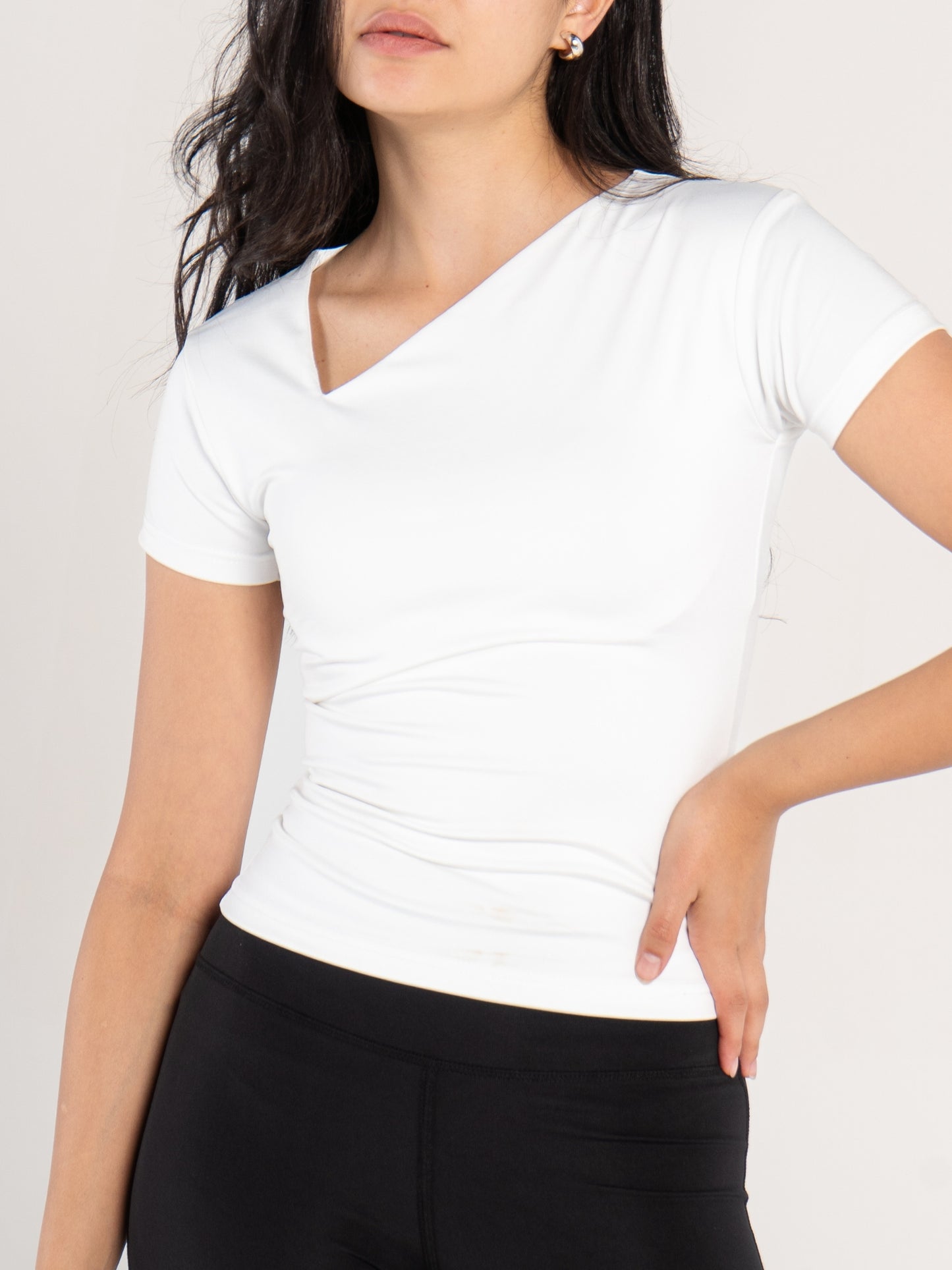ASYMMETRICAL V NECK TOP