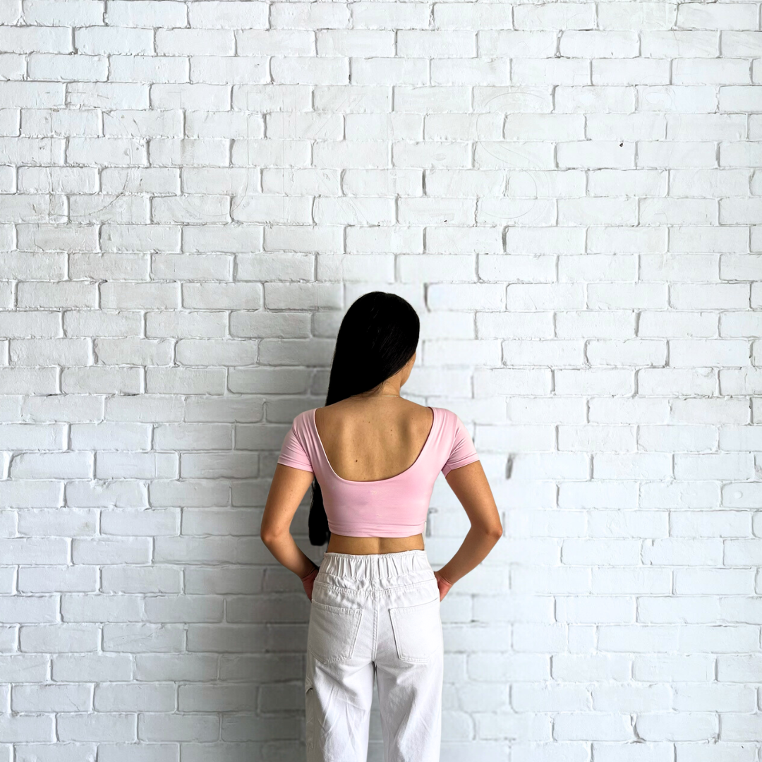 CROPPED BACKLESS ROUND NECK