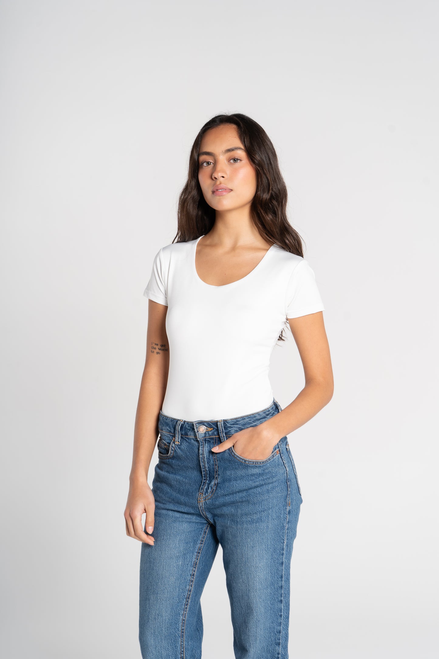 WIDE NECK SHORT SLEEVE BODYSUIT