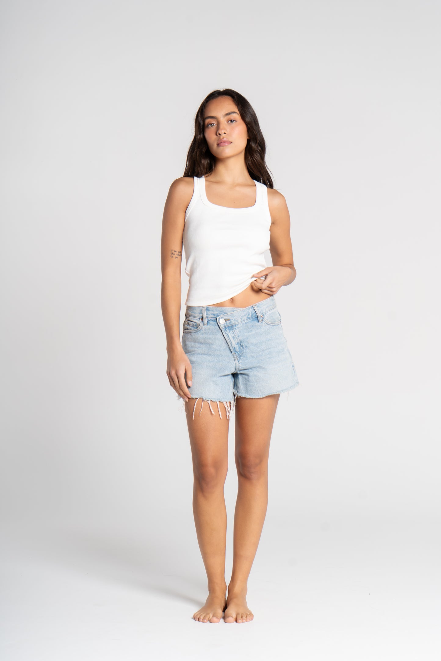 RIBBED TANK TOP SQUARE NECK