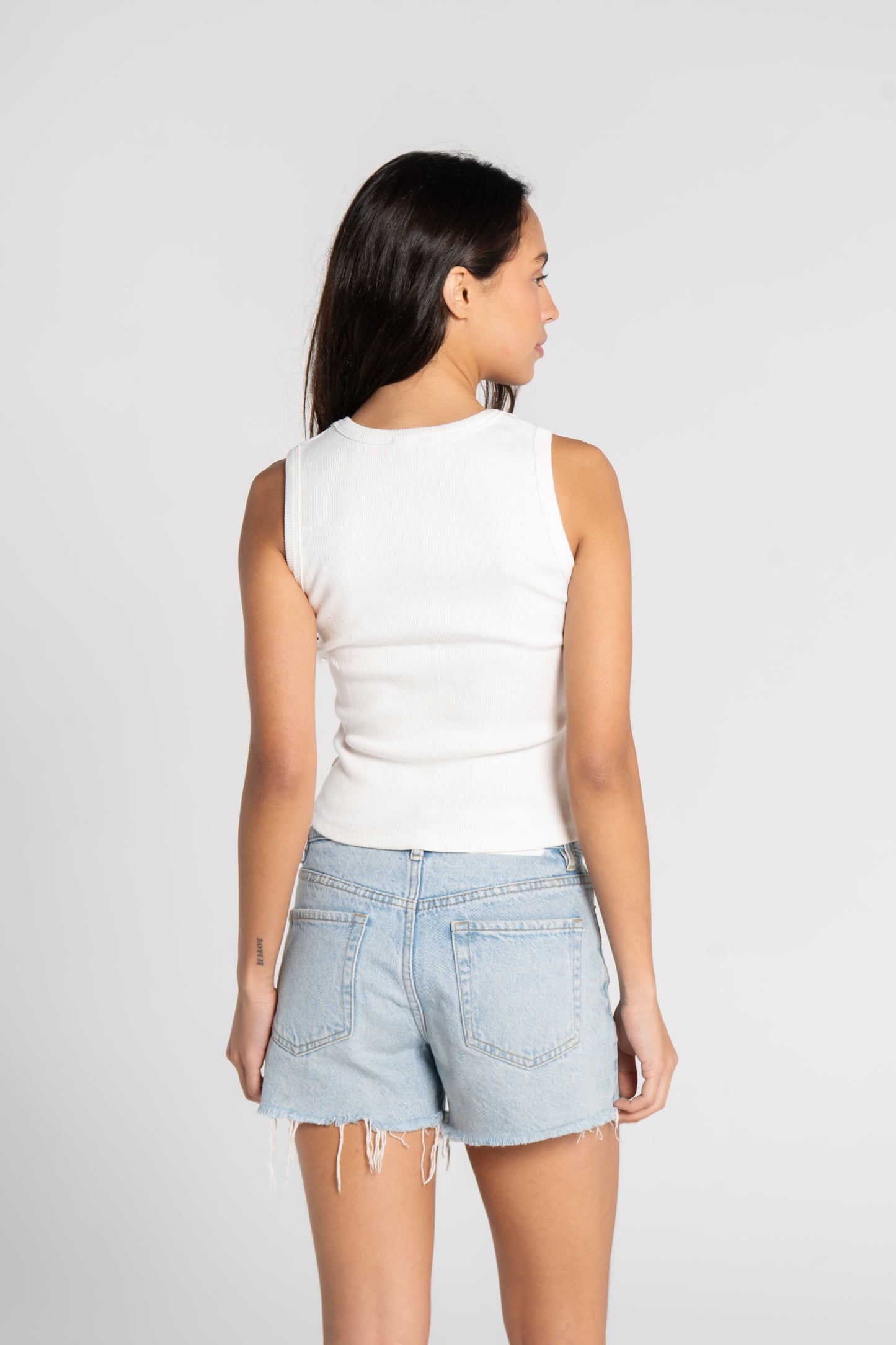 RIBBED TANK TOP ROUND NECK
