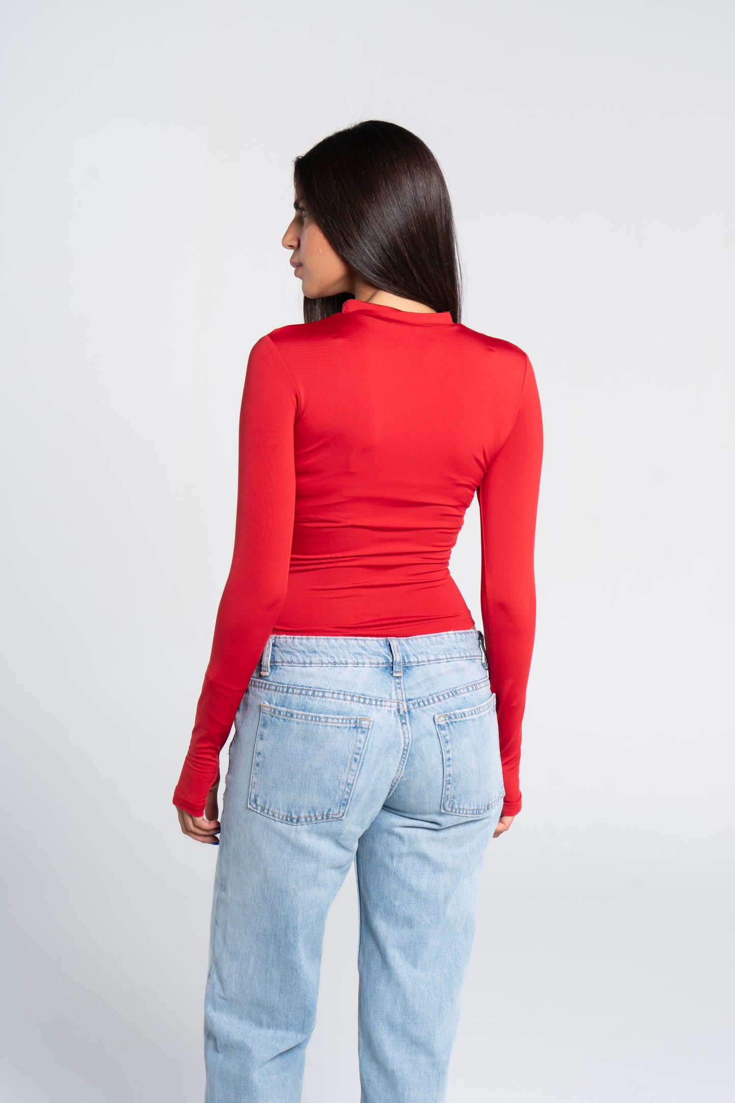 HIGH NECK ZIPPER LONG SLEEVE