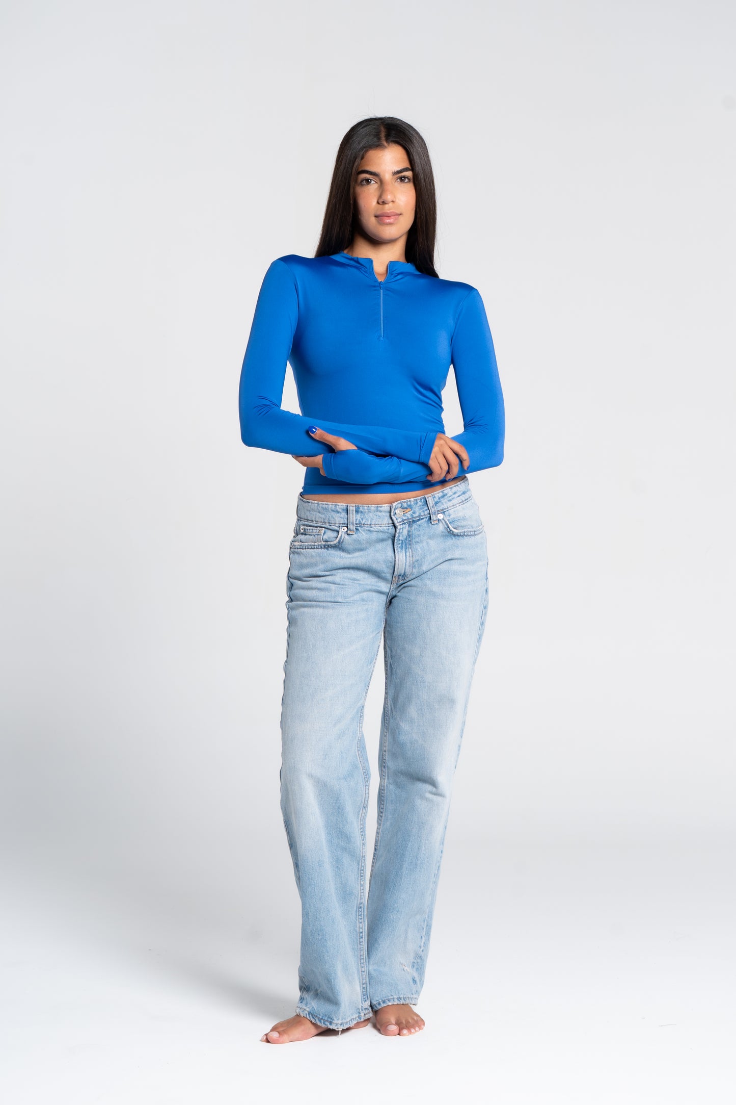 HIGH NECK ZIPPER LONG SLEEVE