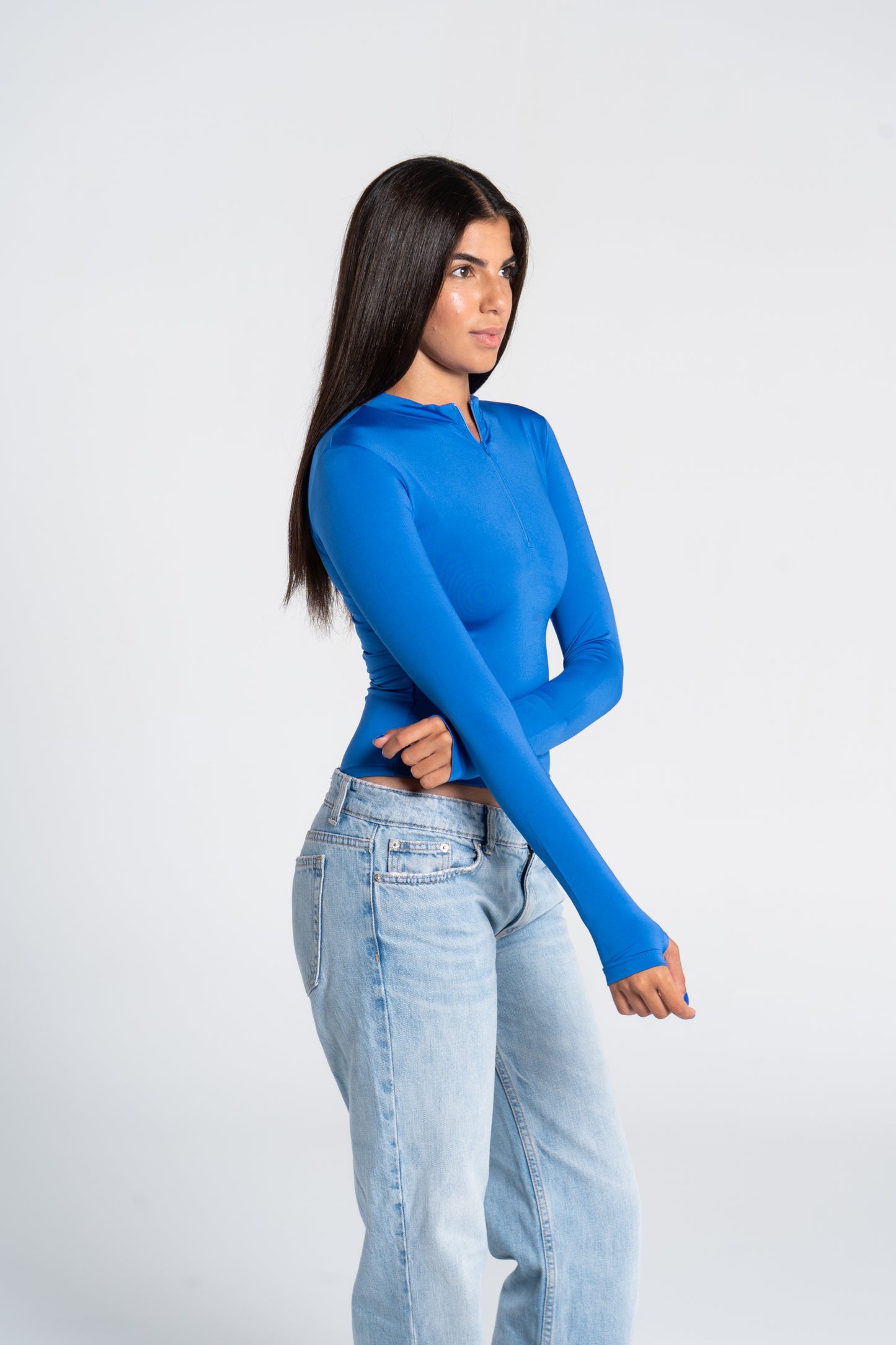 HIGH NECK ZIPPER LONG SLEEVE