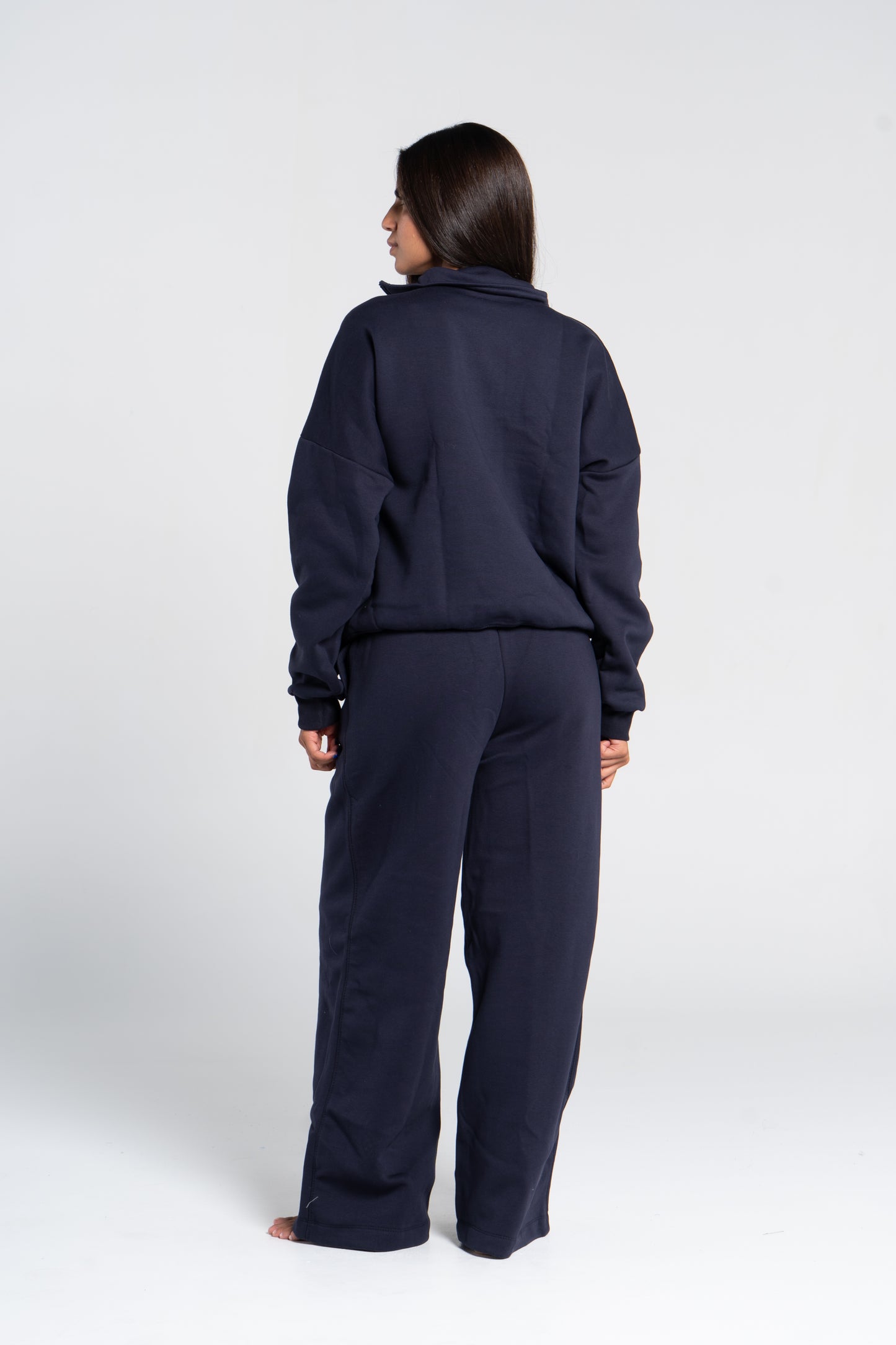 HIGH NECK ZIPPER SWEAT SHIRT