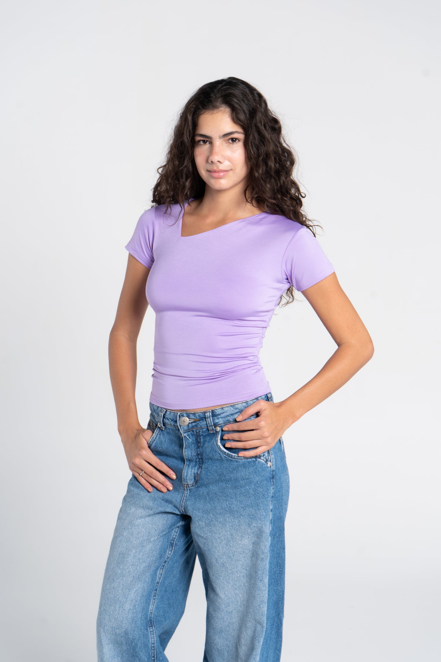 ASYMMETRICAL V NECK TOP