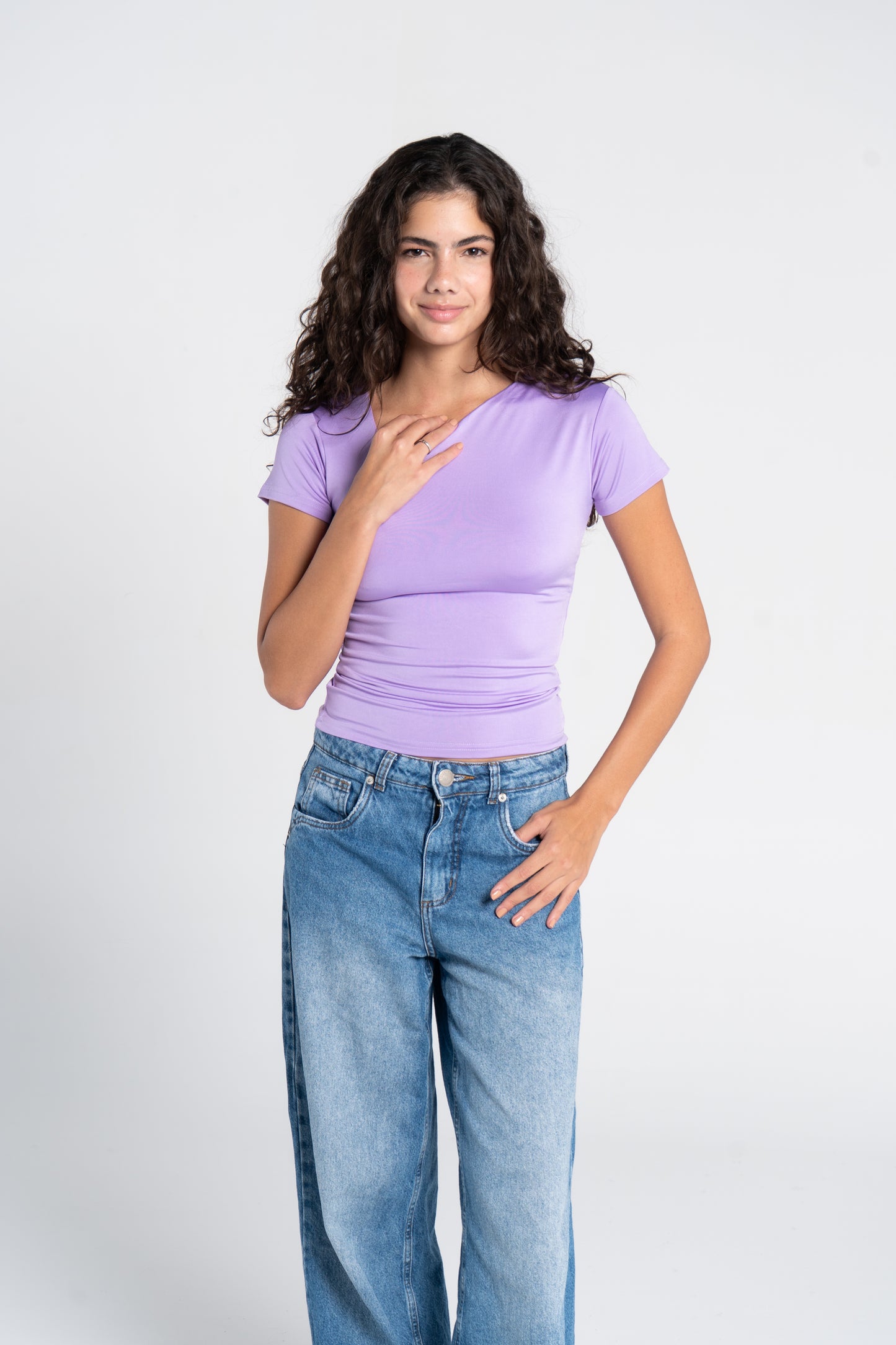 ASYMMETRICAL V NECK TOP