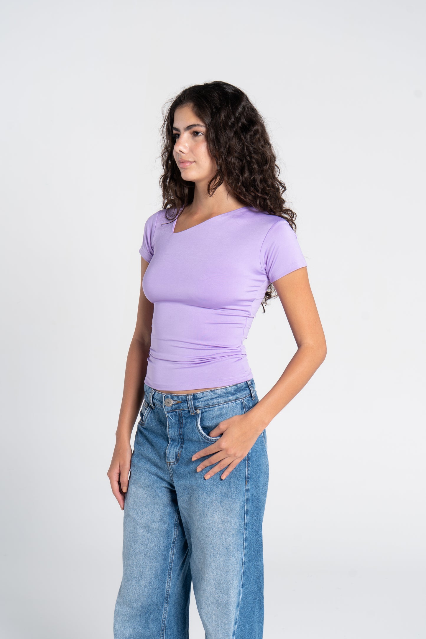 ASYMMETRICAL V NECK TOP
