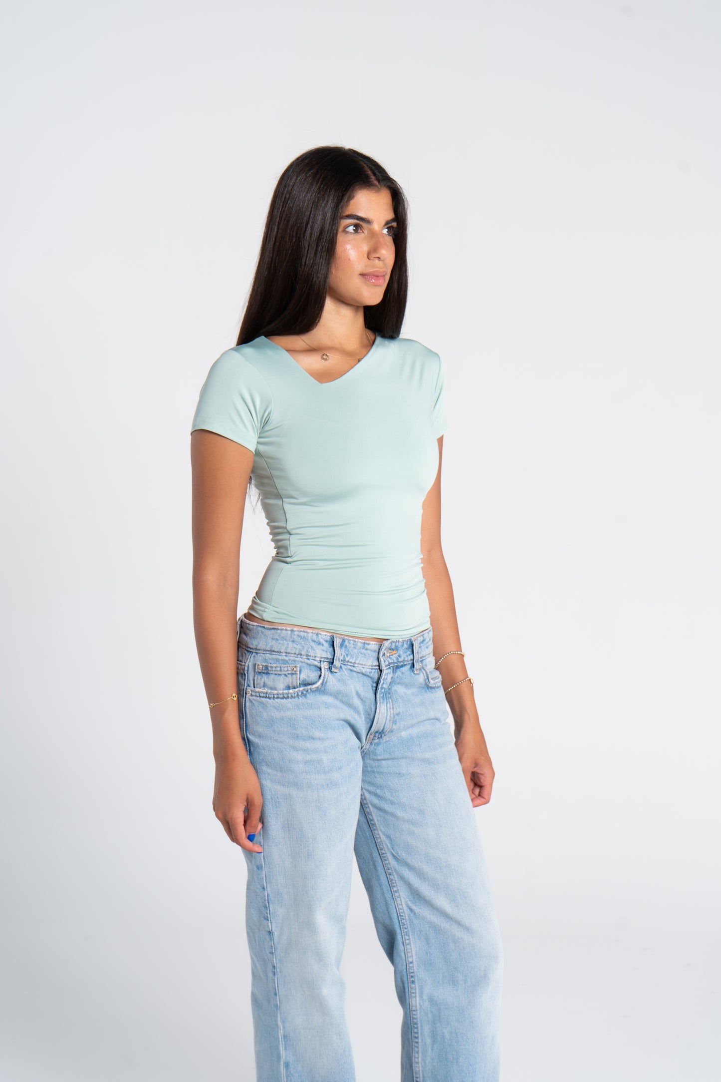 ASYMMETRICAL V NECK TOP
