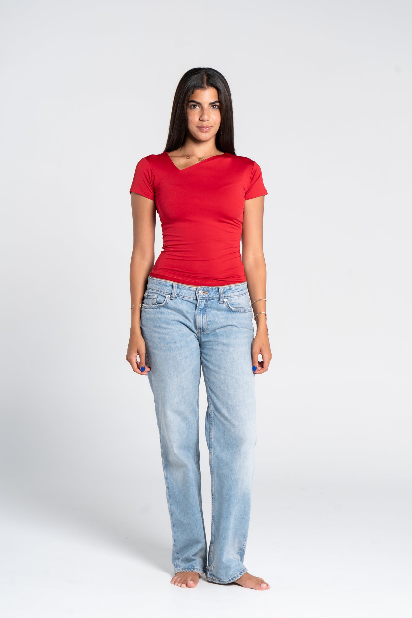 ASYMMETRICAL V NECK TOP