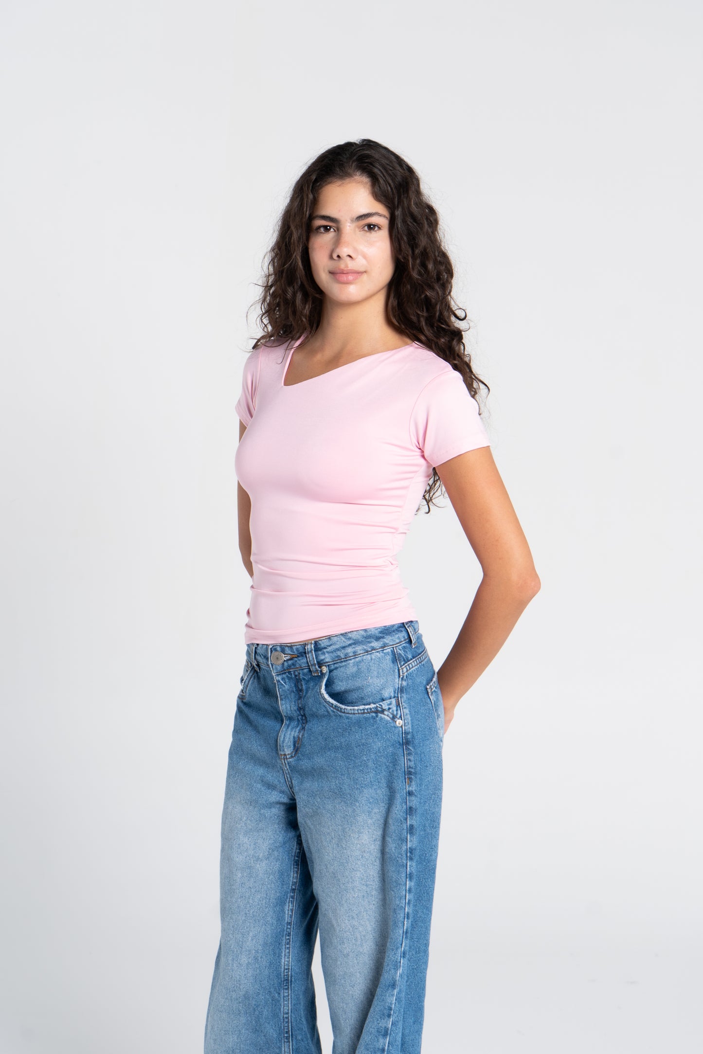 ASYMMETRICAL V NECK TOP