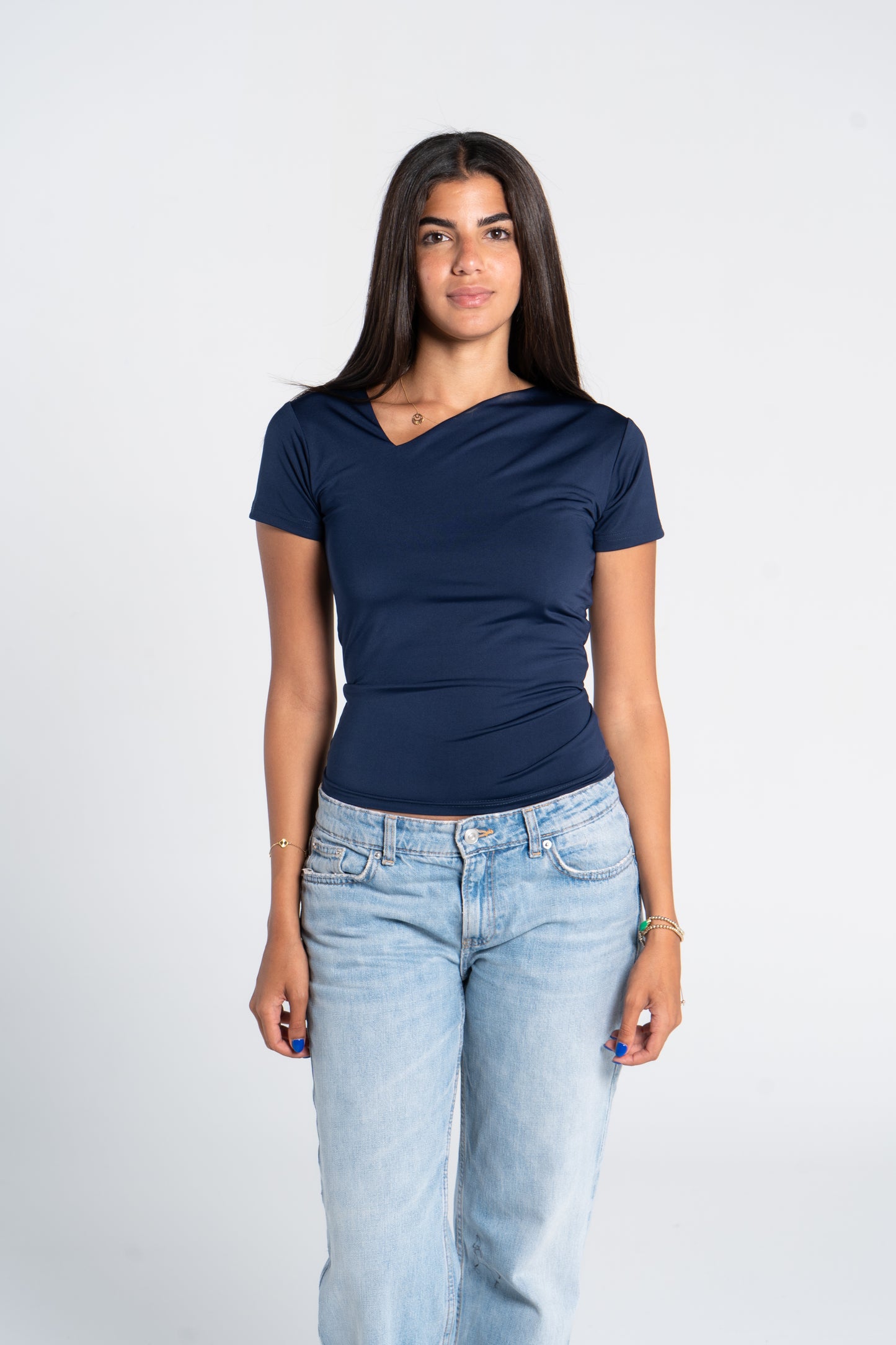 ASYMMETRICAL V NECK TOP