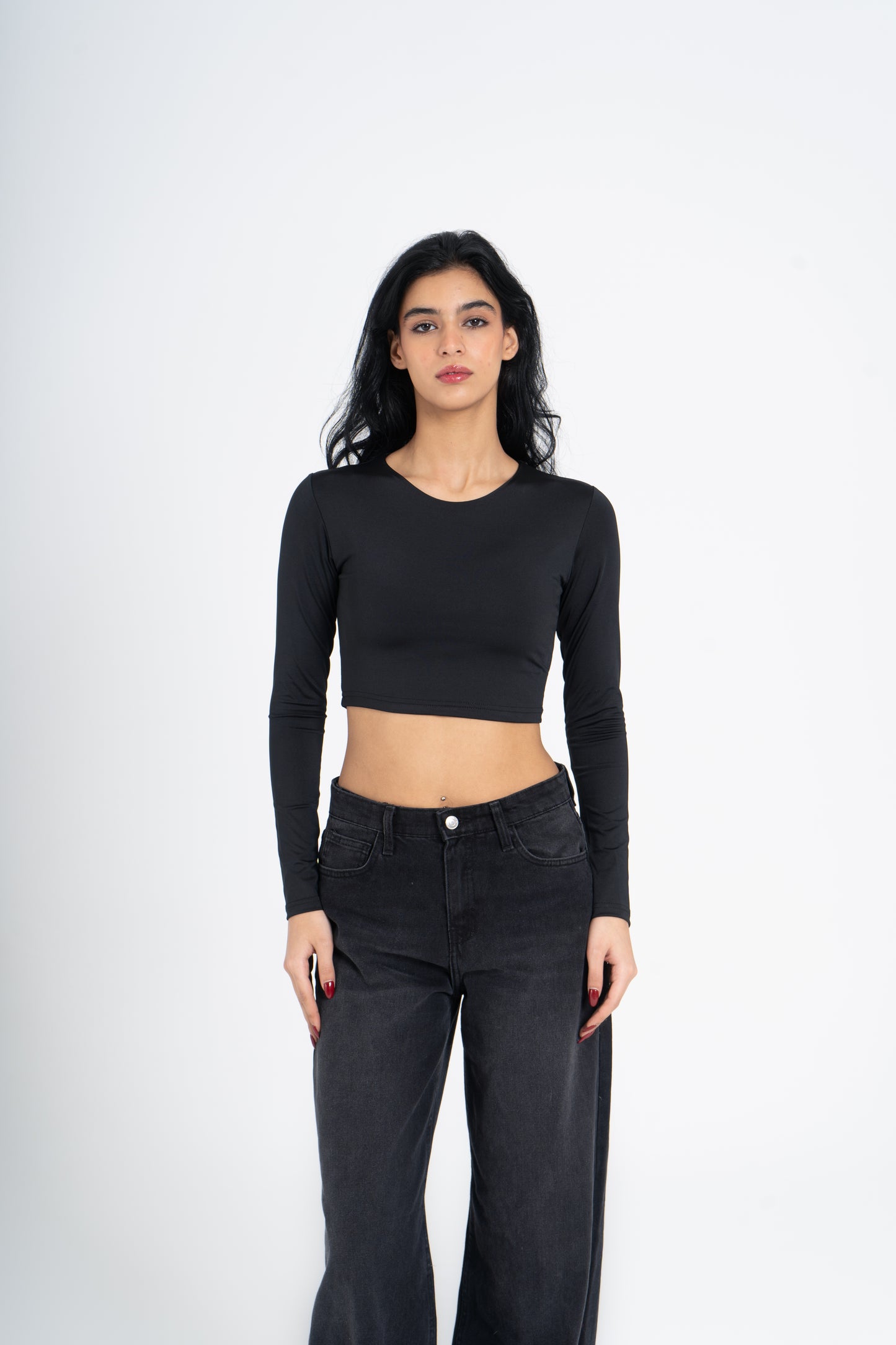 CROPPED ROUND NECK LONG SLEEVE