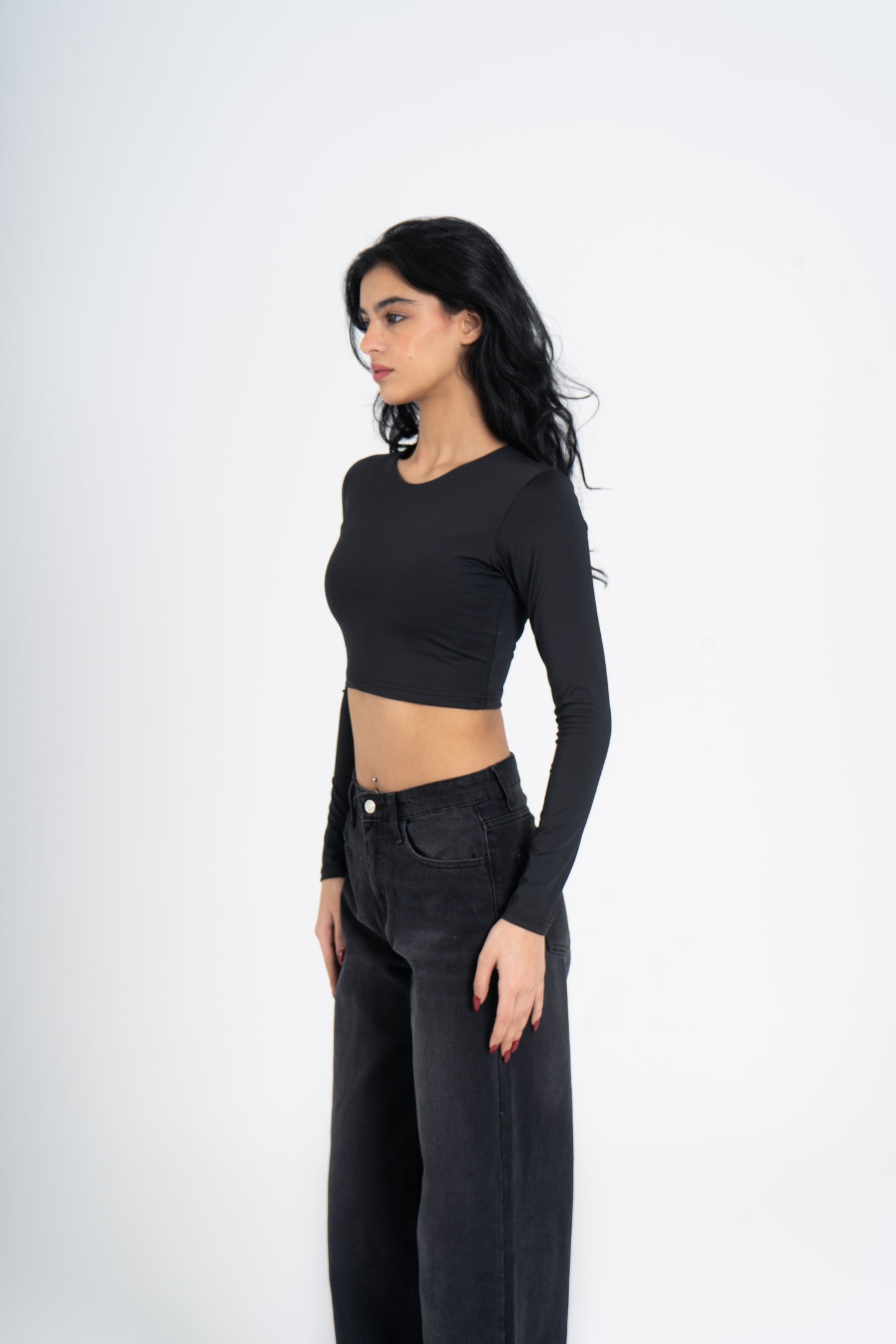 CROPPED ROUND NECK LONG SLEEVE