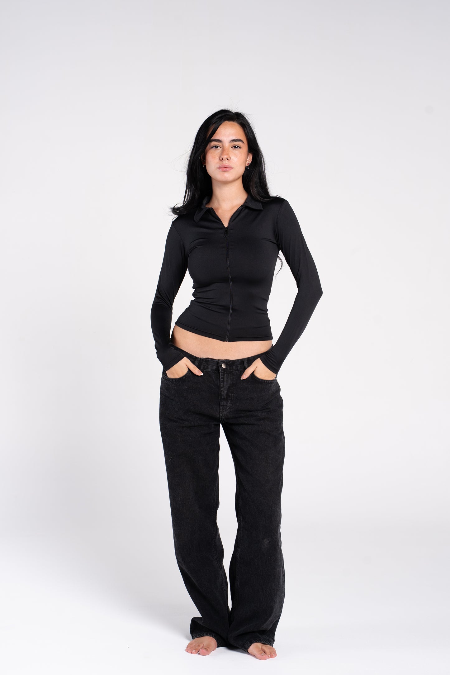 V POLO FULL ZIPPER LONG SLEEVE