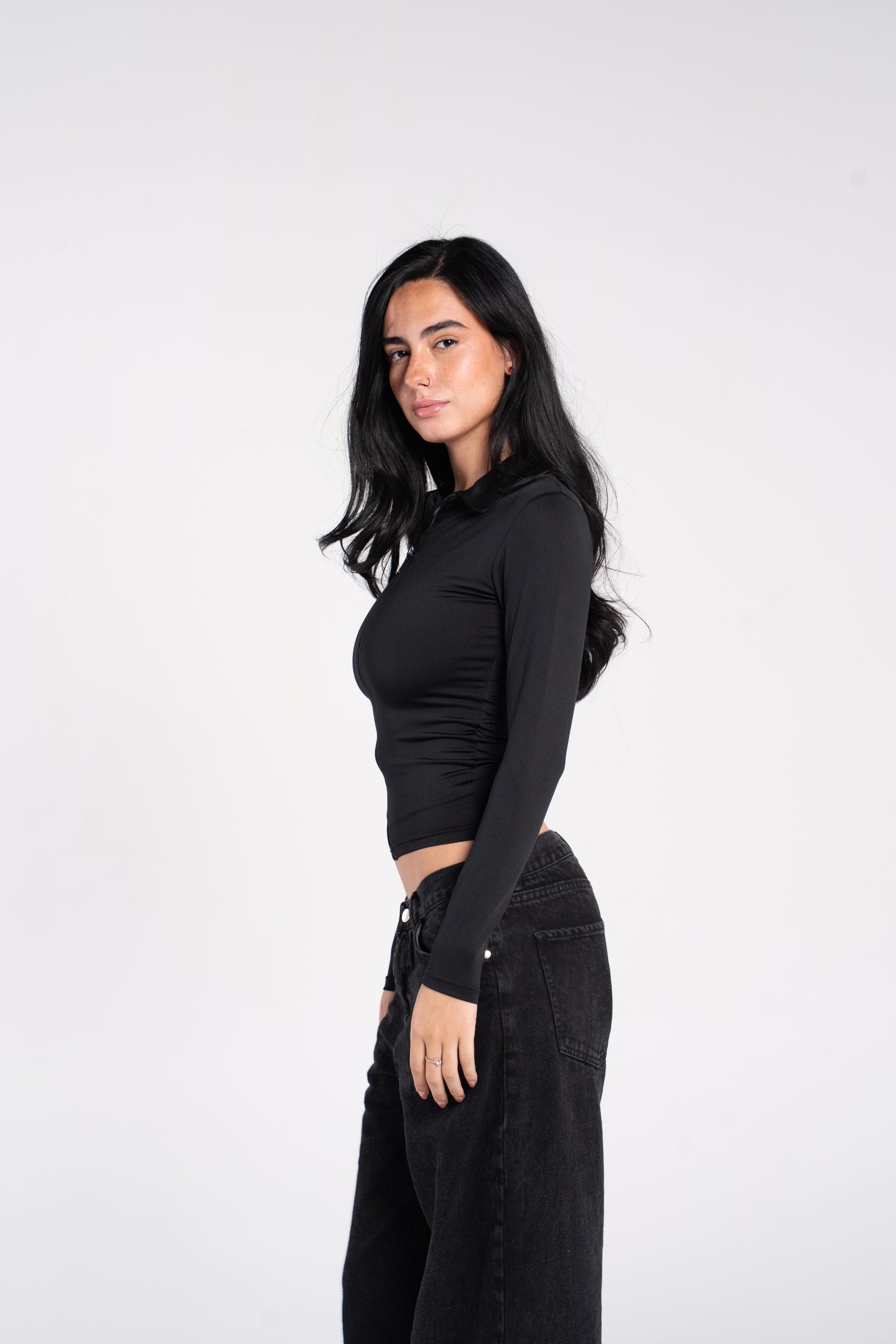 V POLO FULL ZIPPER LONG SLEEVE