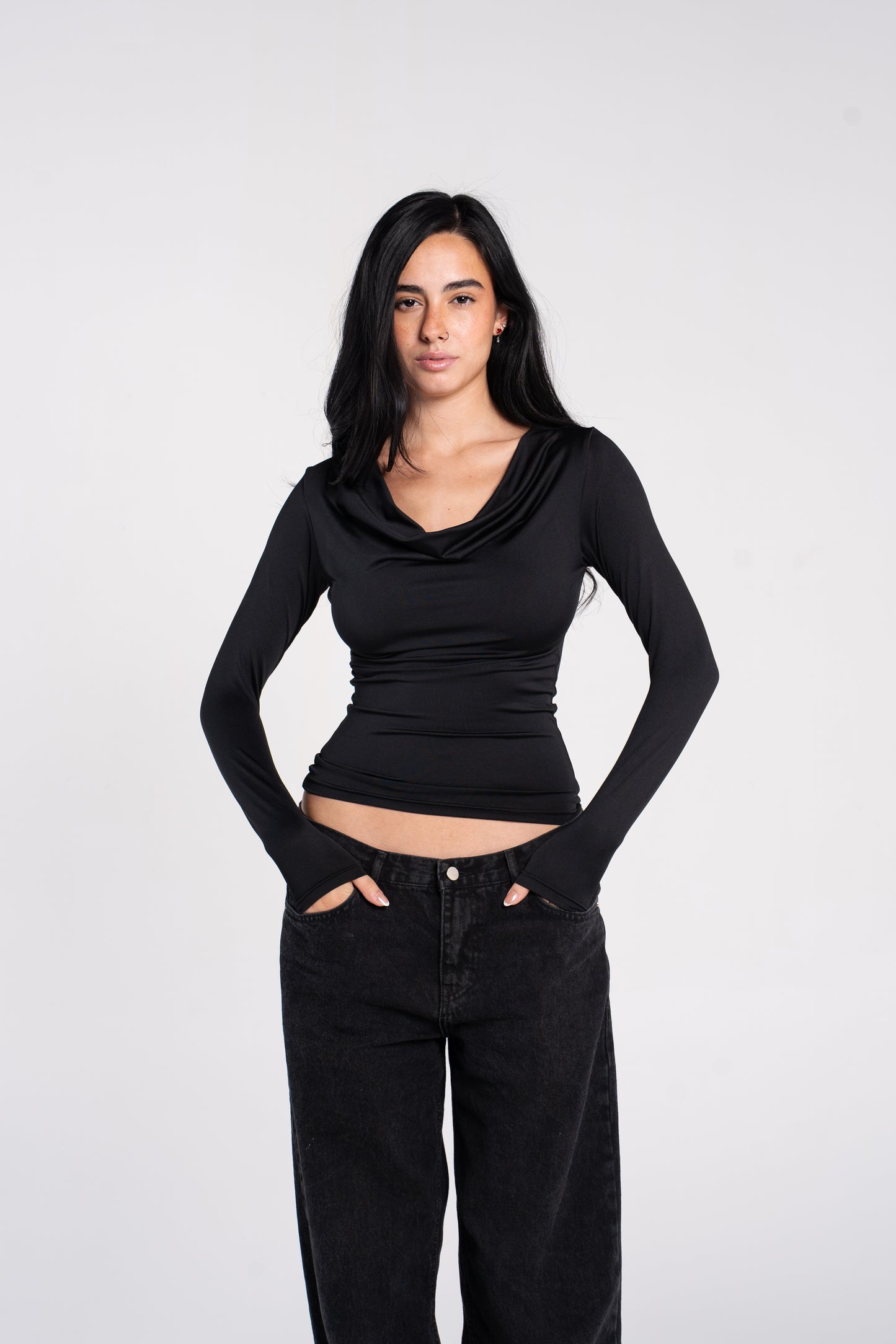 COWL NECK LONG SLEEVE