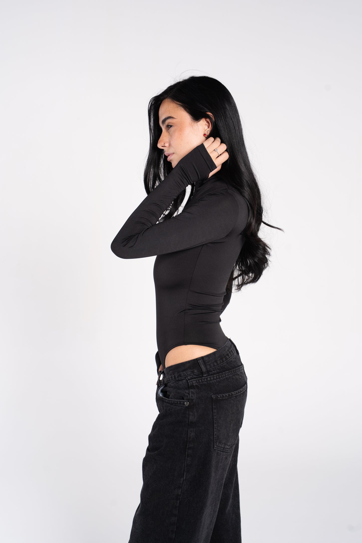HIGH NECK ZIPPER BODYSUIT