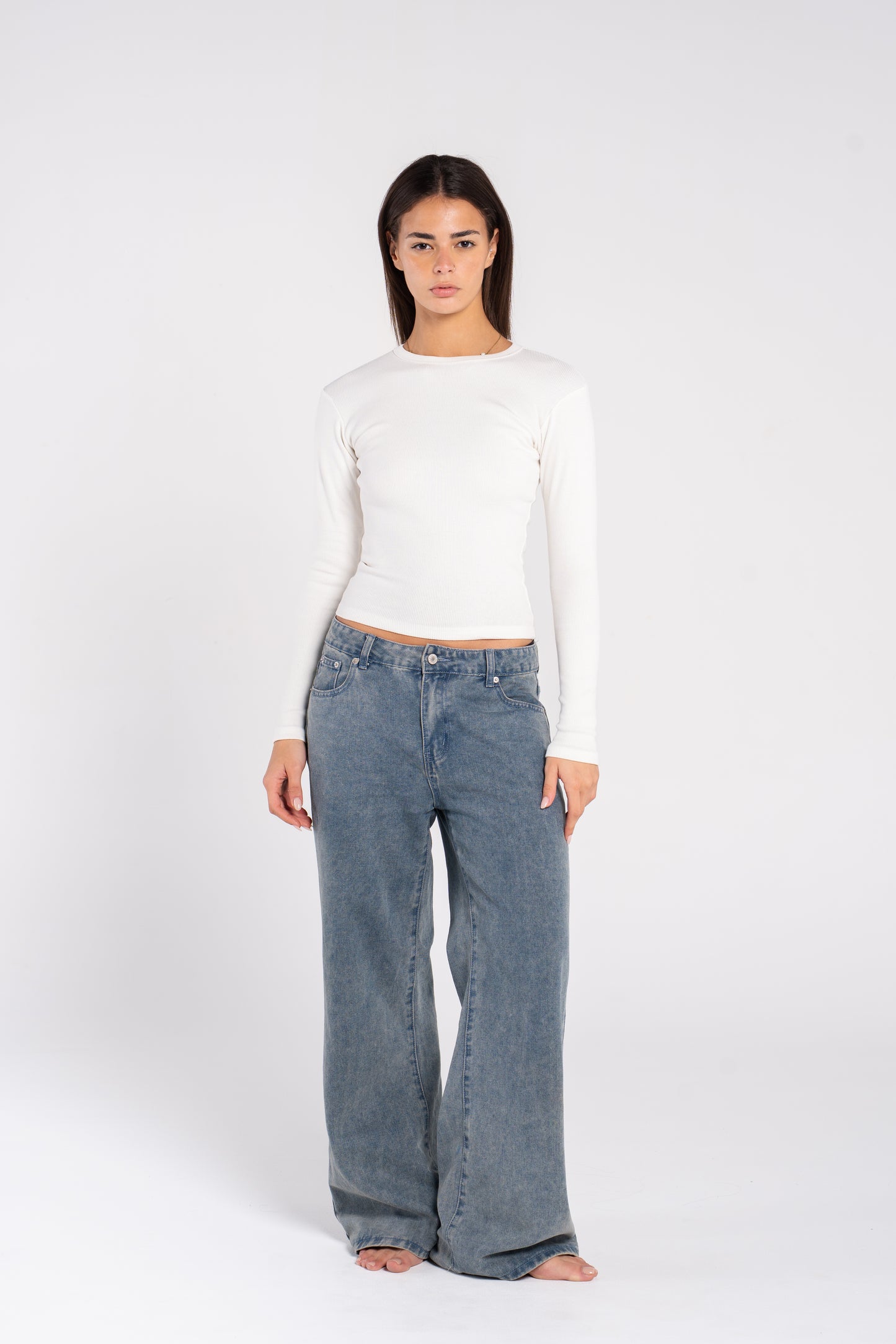 RIBBED ROUND NECK LONG SLEEVE