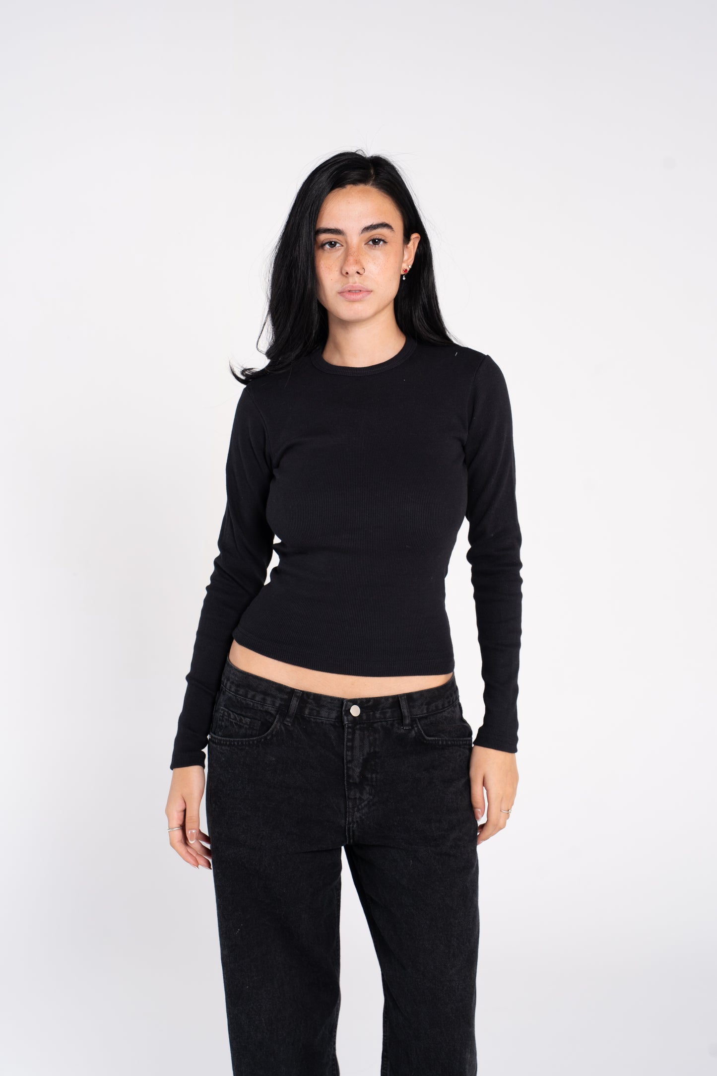 RIBBED ROUND NECK LONG SLEEVE