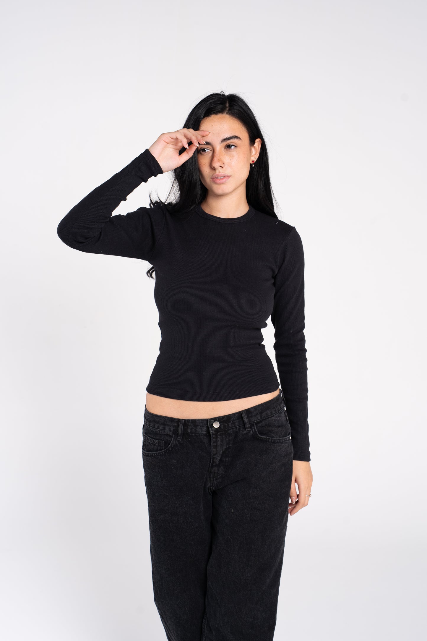RIBBED ROUND NECK LONG SLEEVE