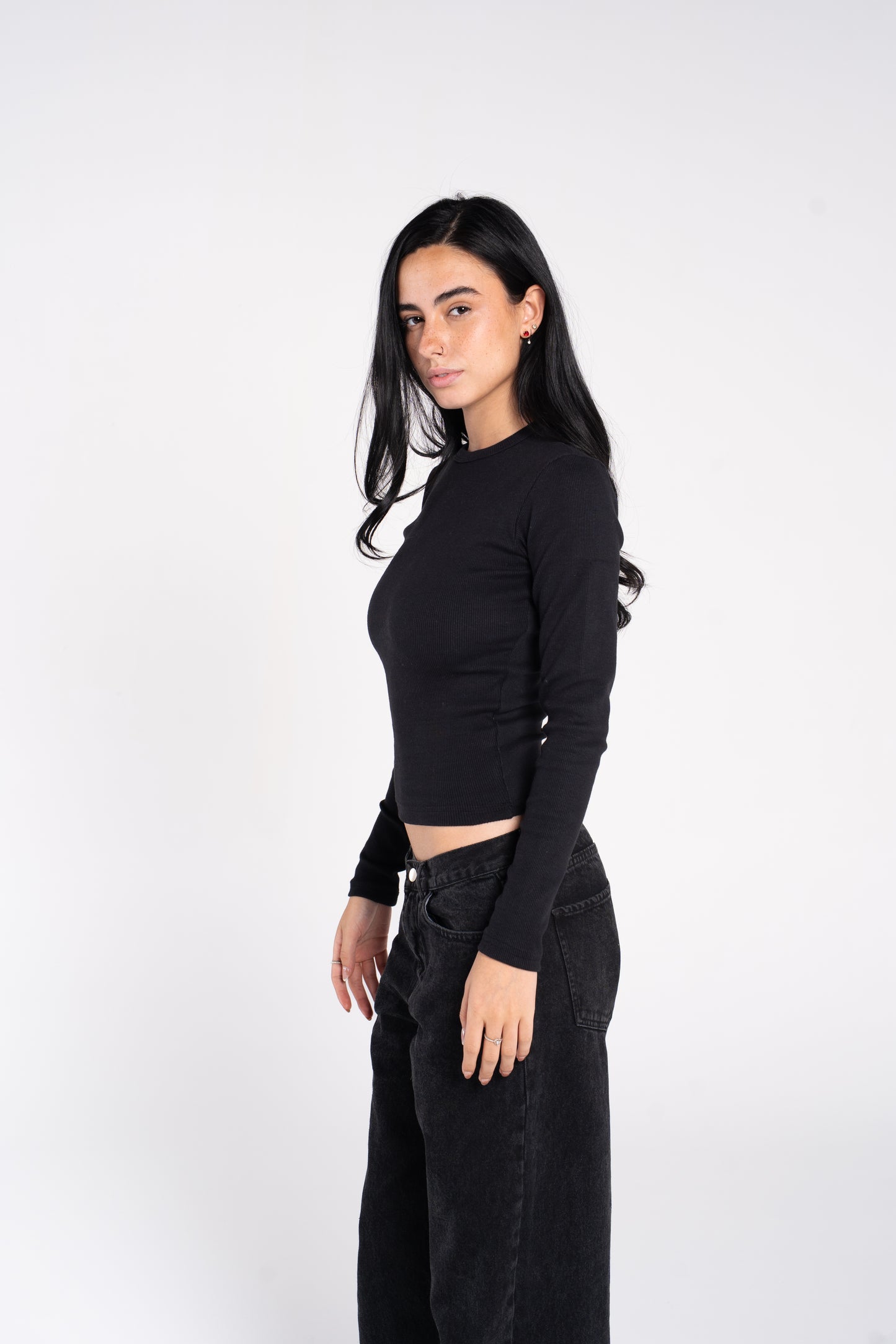 RIBBED ROUND NECK LONG SLEEVE
