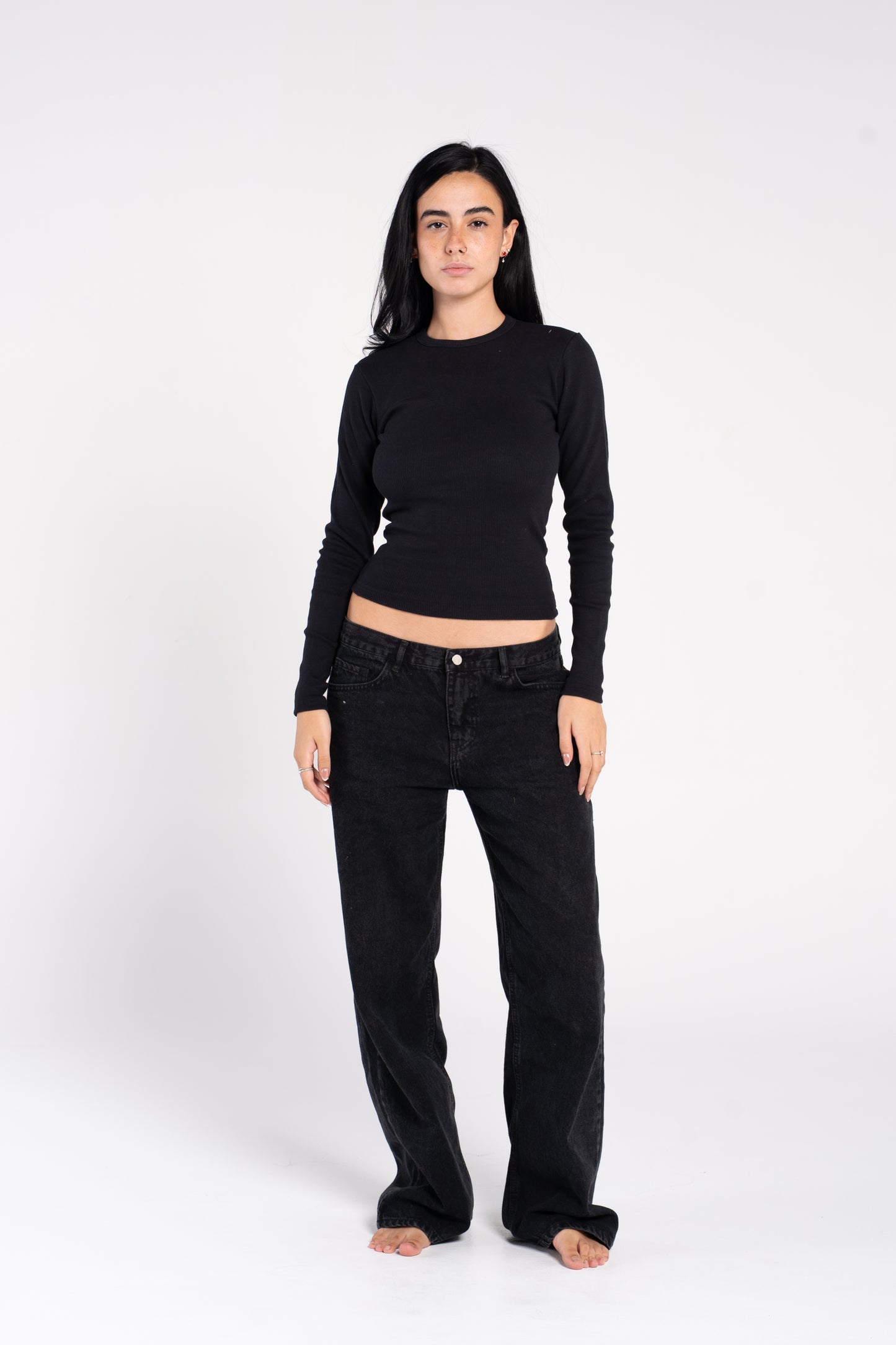 RIBBED ROUND NECK LONG SLEEVE