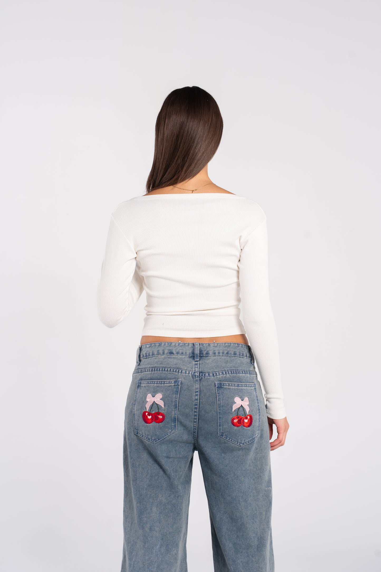 RIBBED SQUARE NECK LONG SLEEVE