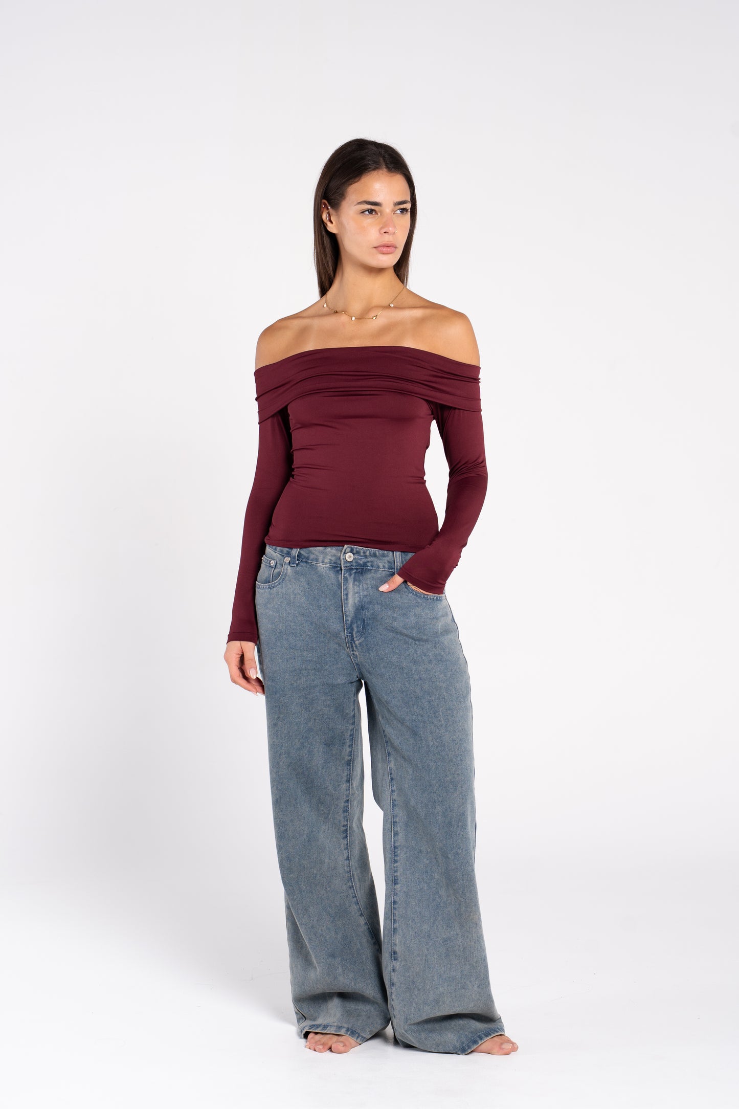 OFF SHOULDER LONG SLEEVE