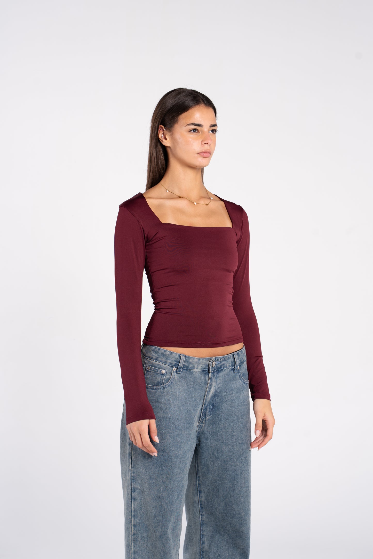 SQUARE NECK LONG SLEEVE
