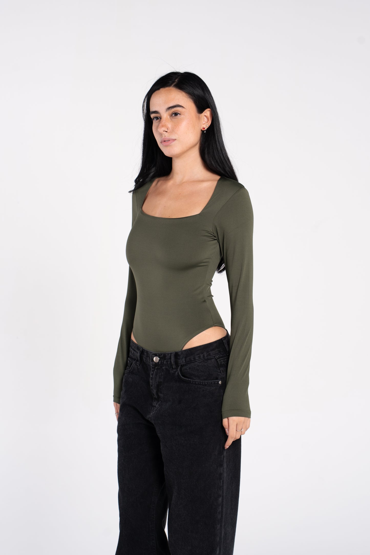 SQUARE NECK LONG SLEEVE BODYSUIT