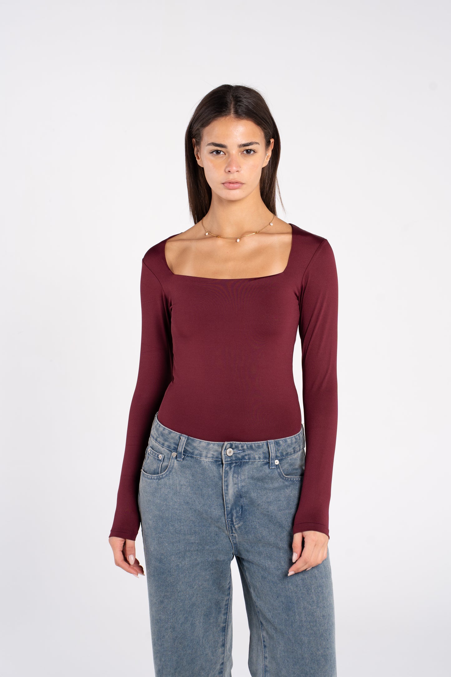 SQUARE NECK LONG SLEEVE