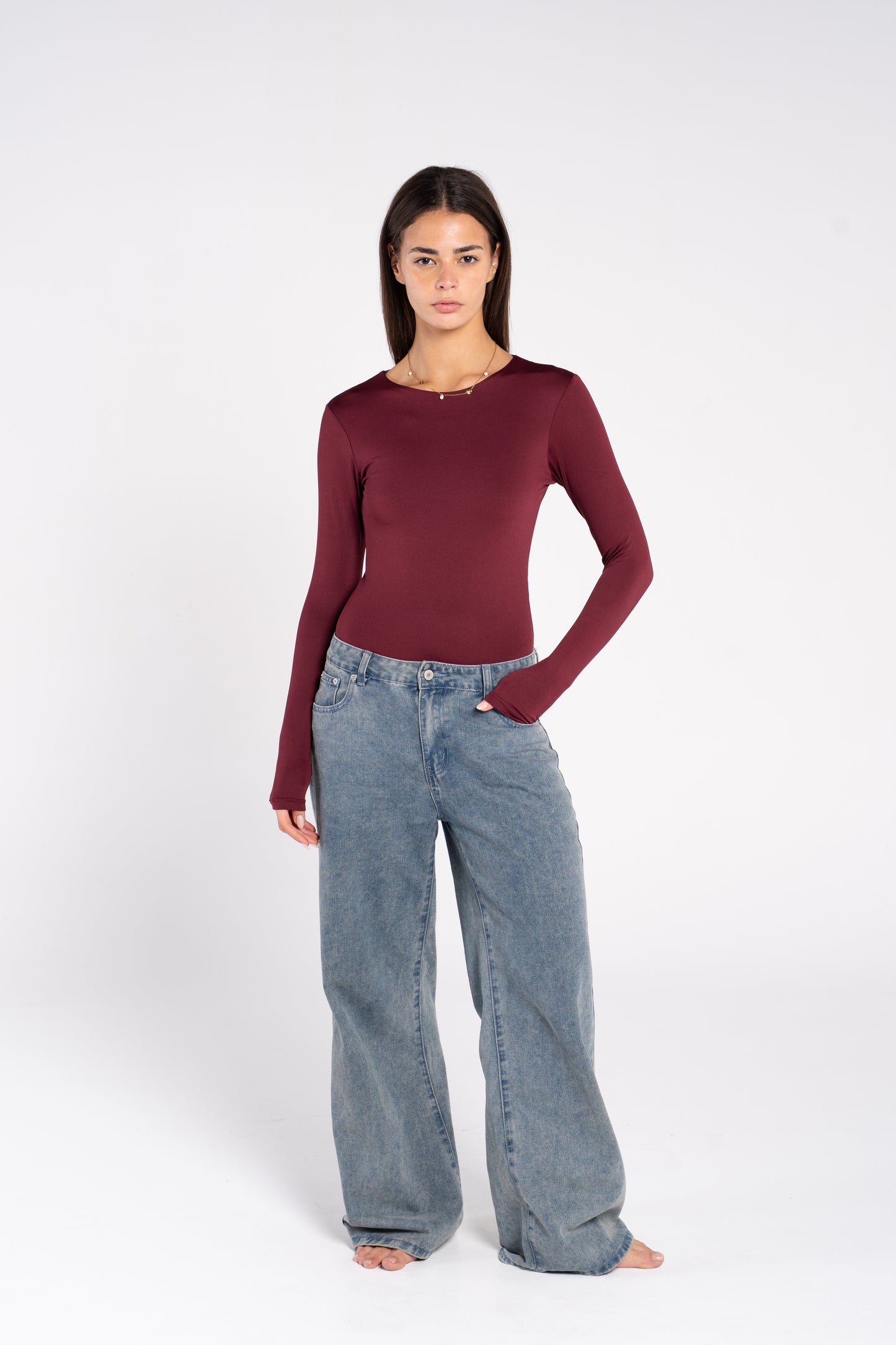 ROUND NECK LONG SLEEVE BODYSUIT