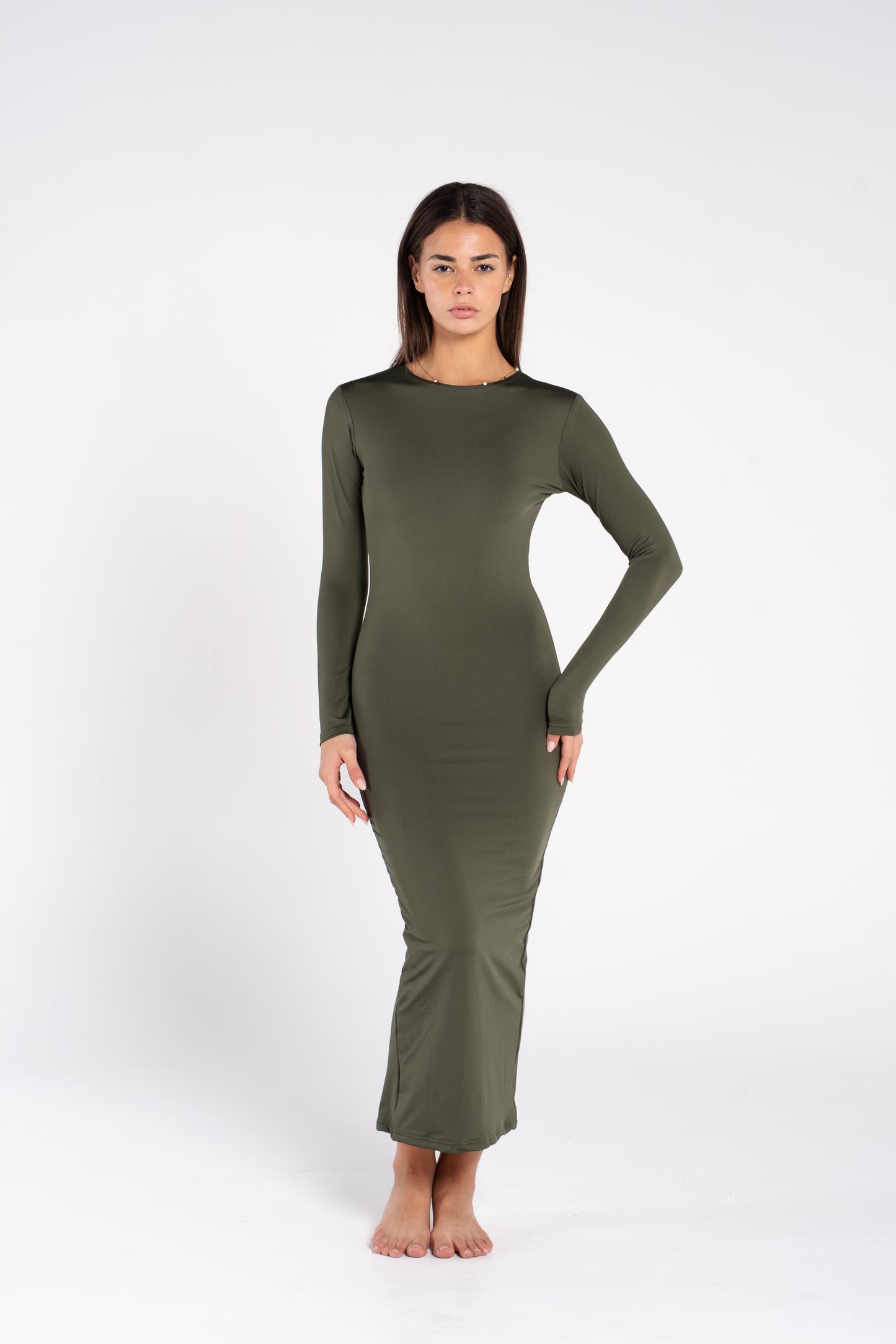 ROUND NECK LONG SLEEVE DRESS