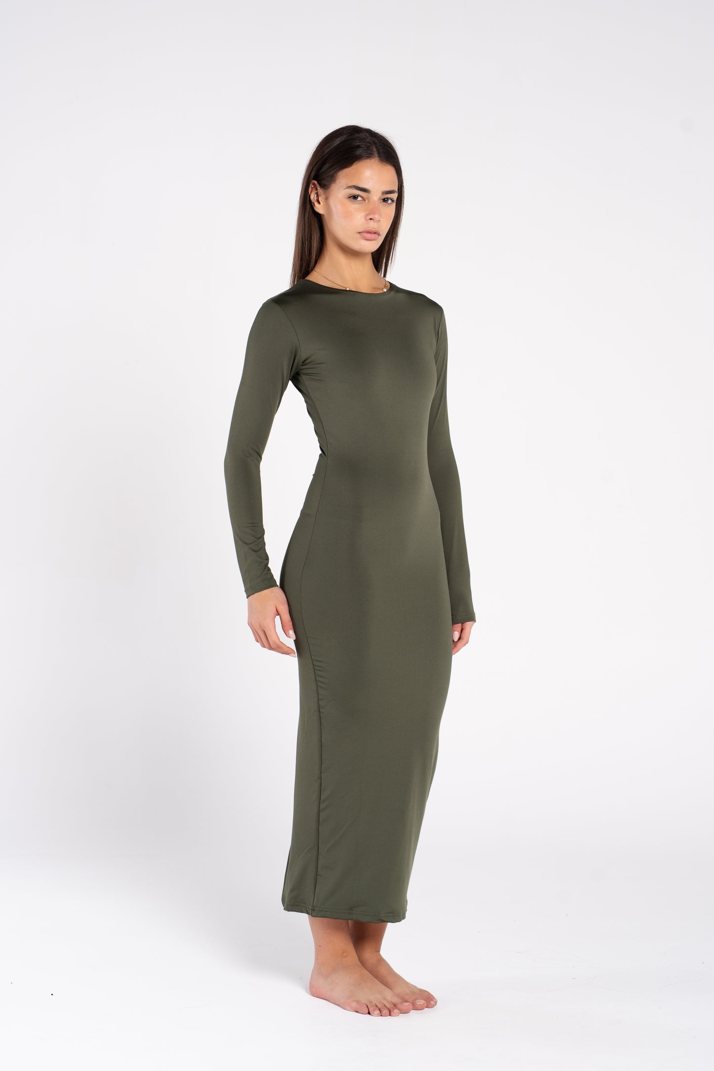 ROUND NECK LONG SLEEVE DRESS