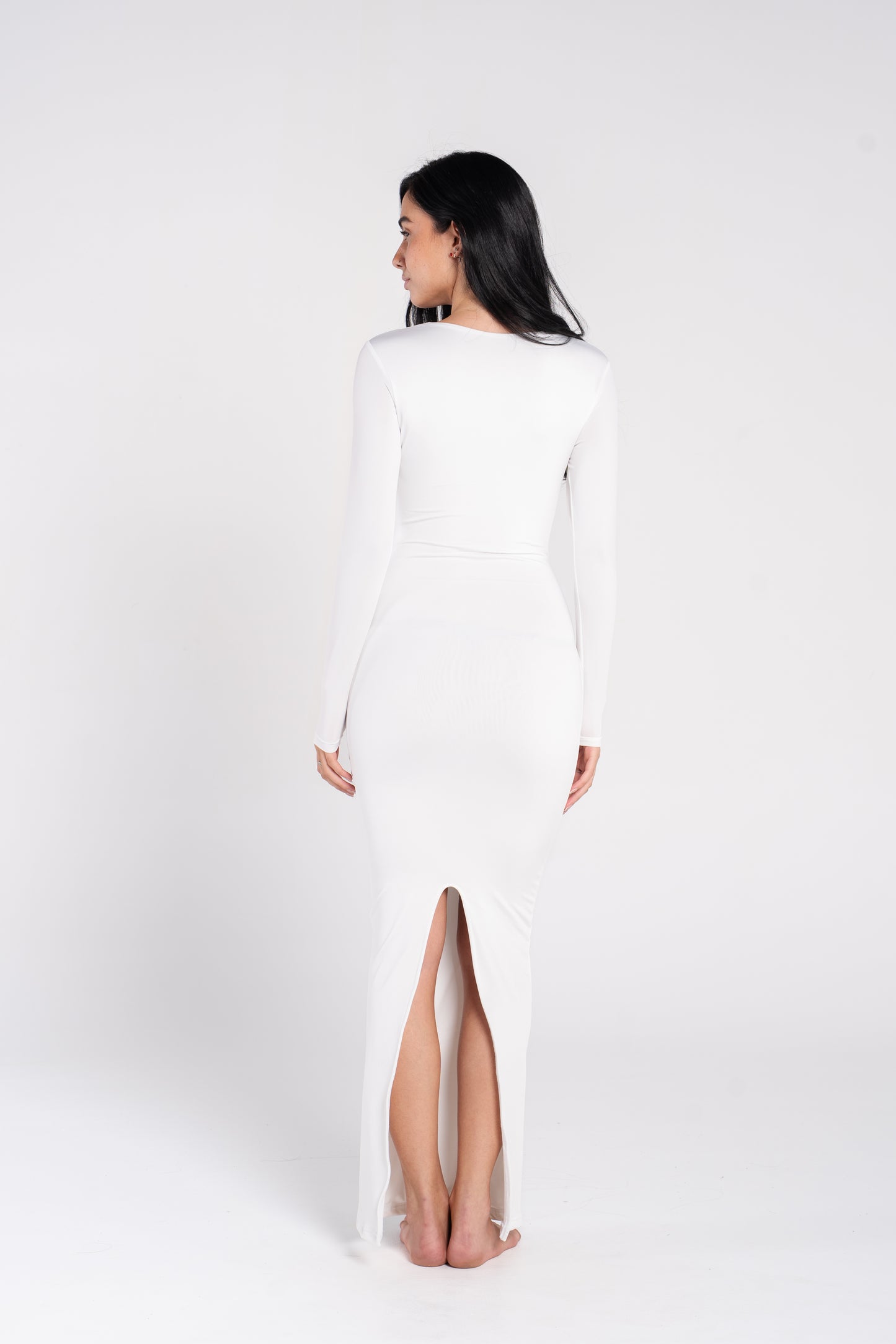 SQUARE NECK LONG SLEEVE DRESS