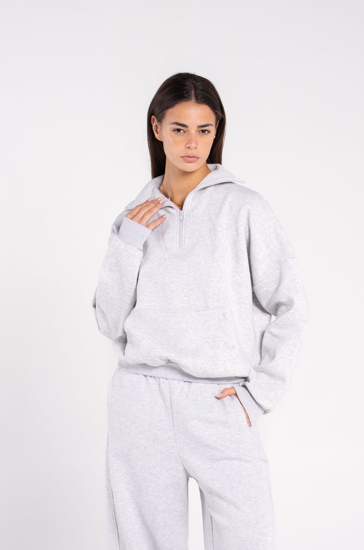 (EXTRA) HIGH NECK ZIPPER  SWEAT SHIRT