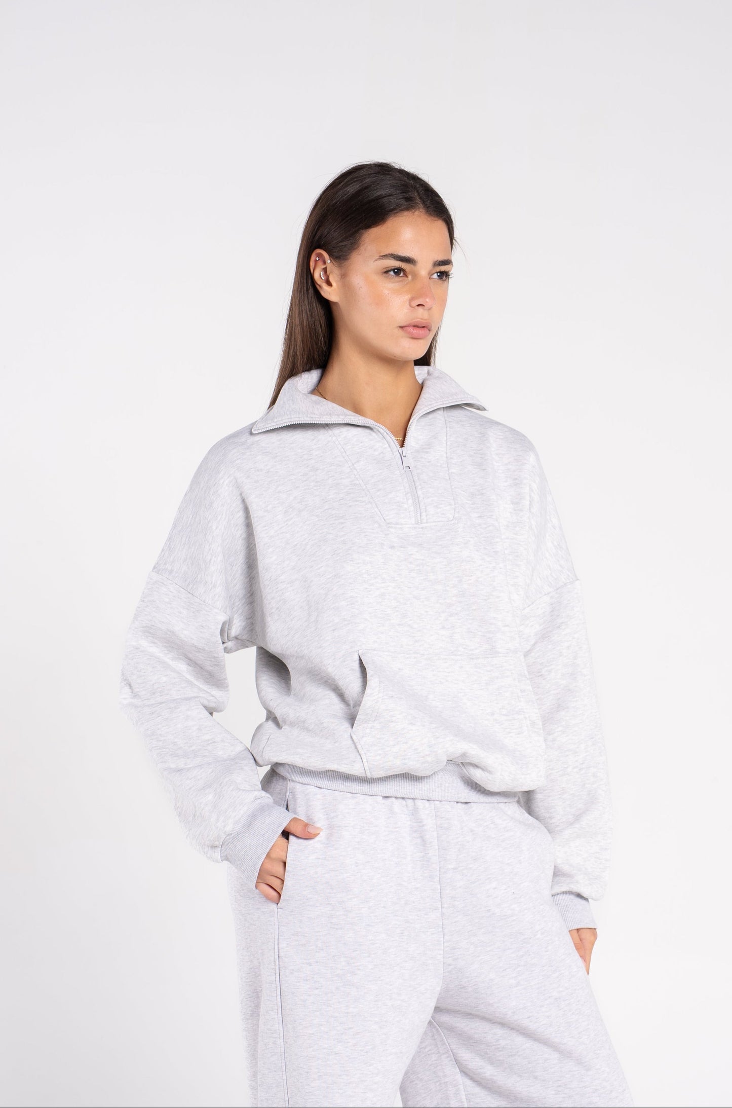 (EXTRA) HIGH NECK ZIPPER  SWEAT SHIRT