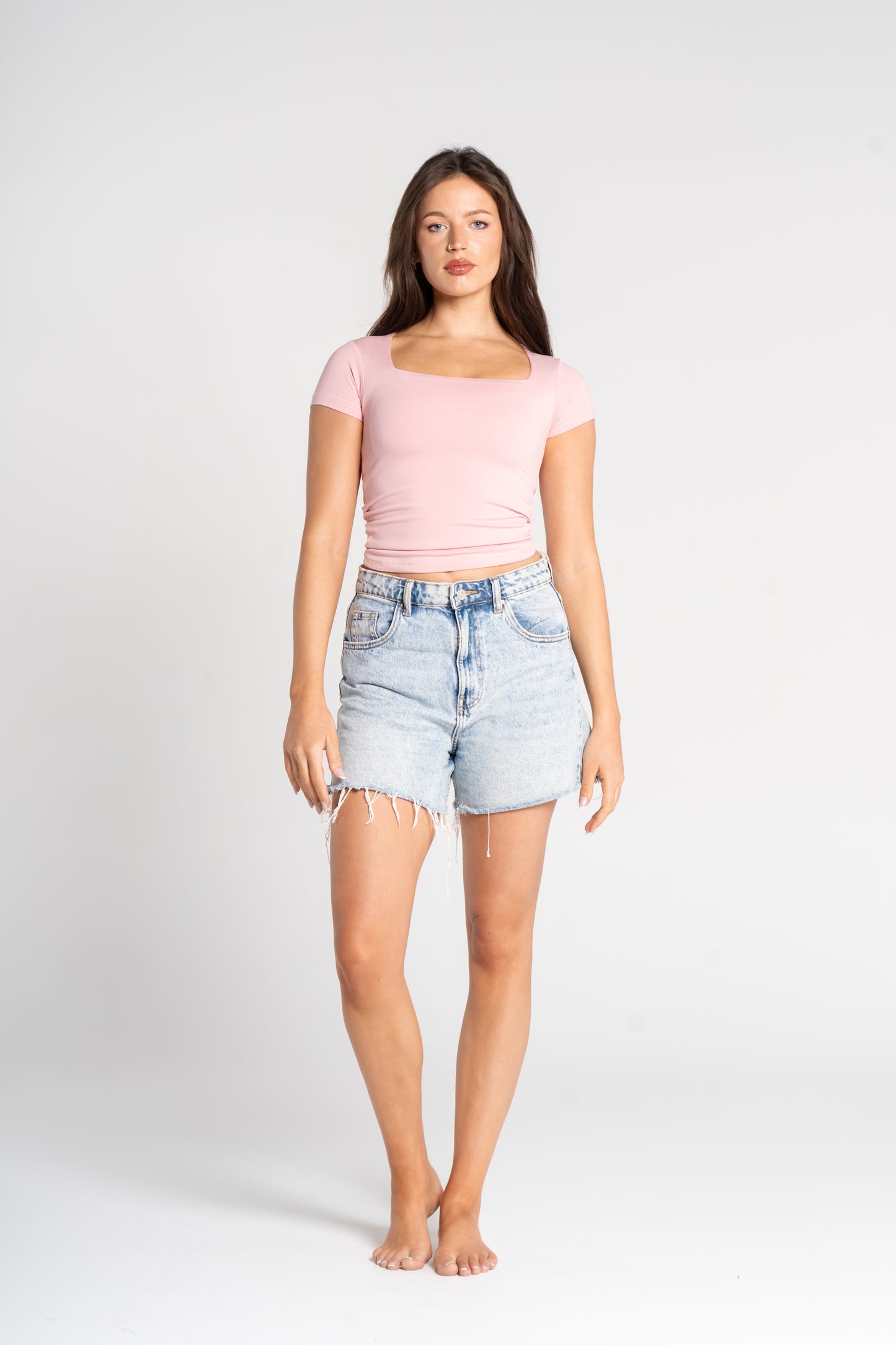 COTTON SQUARE NECK SHORT SLEEVE