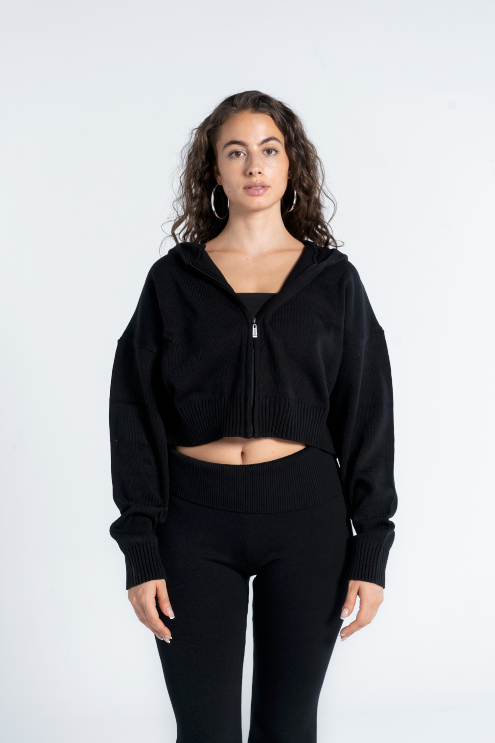 KNIT CROPPED OVERSIZED JACKET