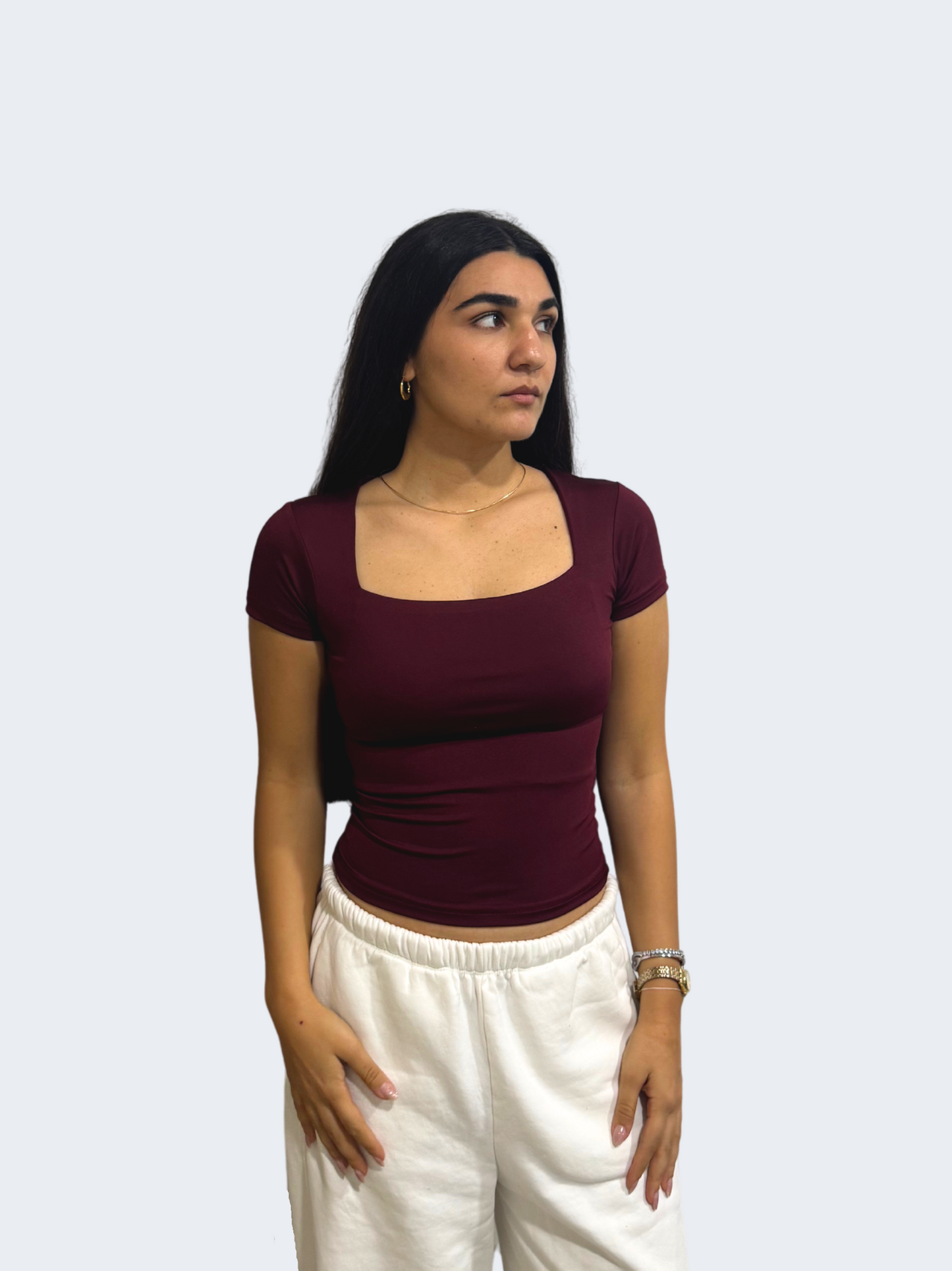 SQUARE NECK SHORT SLEEVE