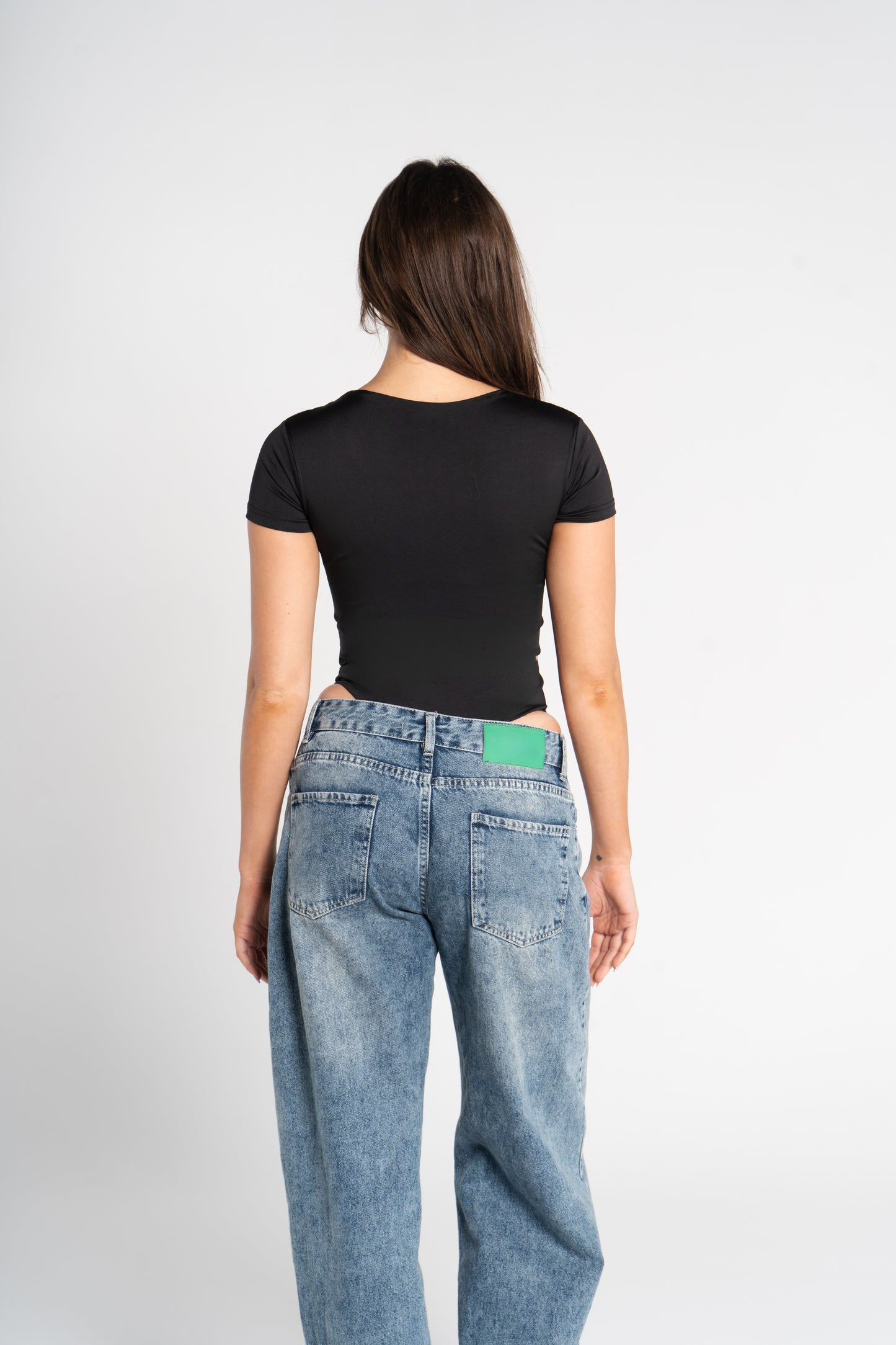 WIDE NECK SHORT SLEEVE BODYSUIT