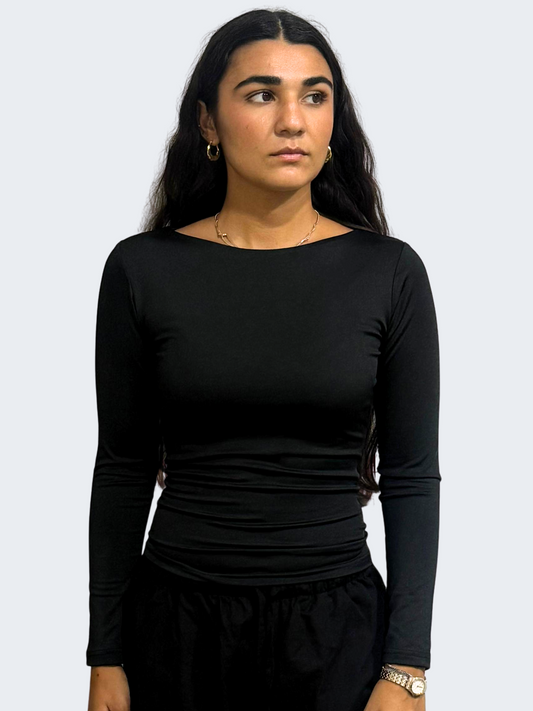 WIDE SHOULDER LONG SLEEVE TOP