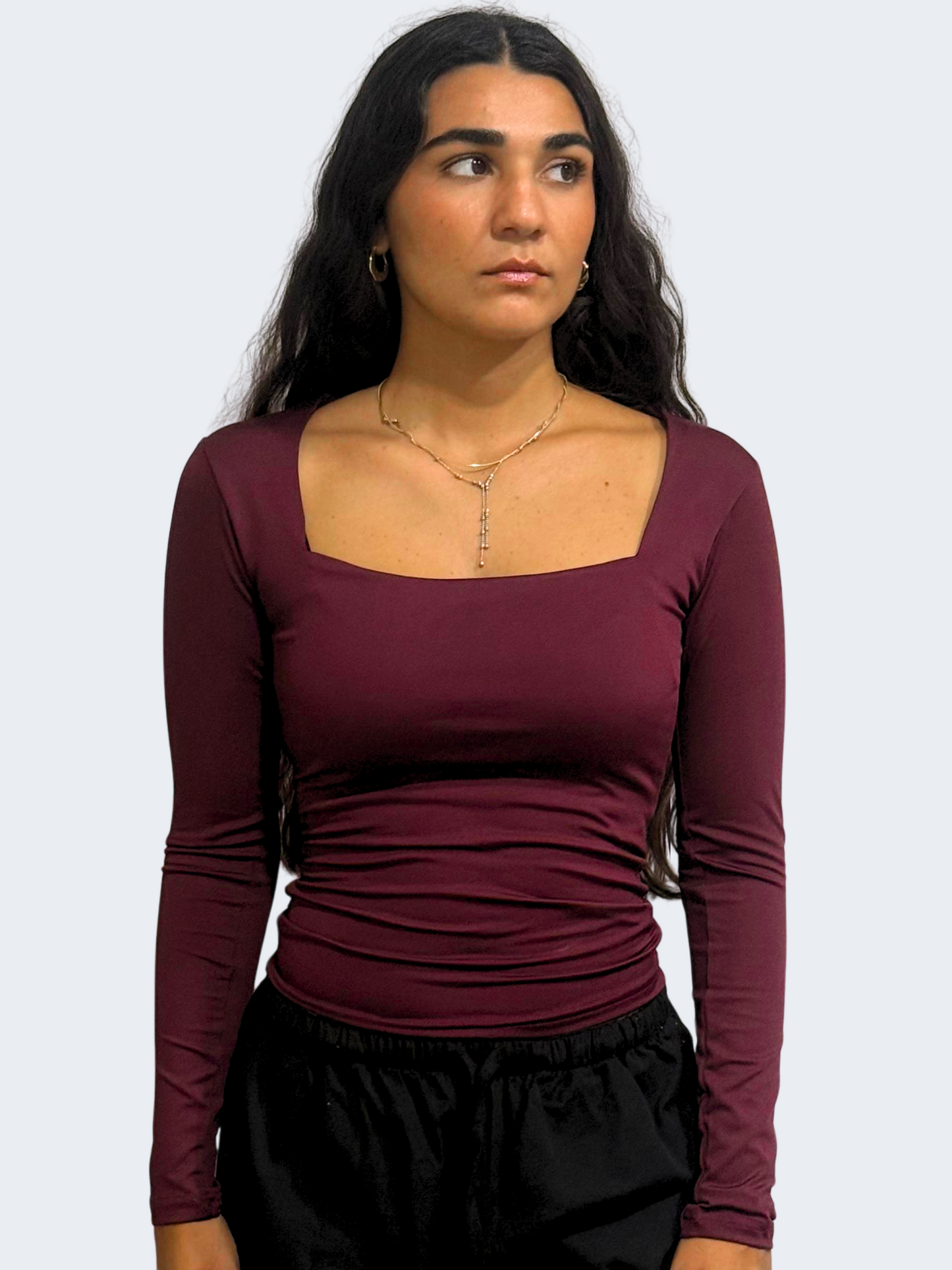 SQUARE NECK LONG SLEEVE