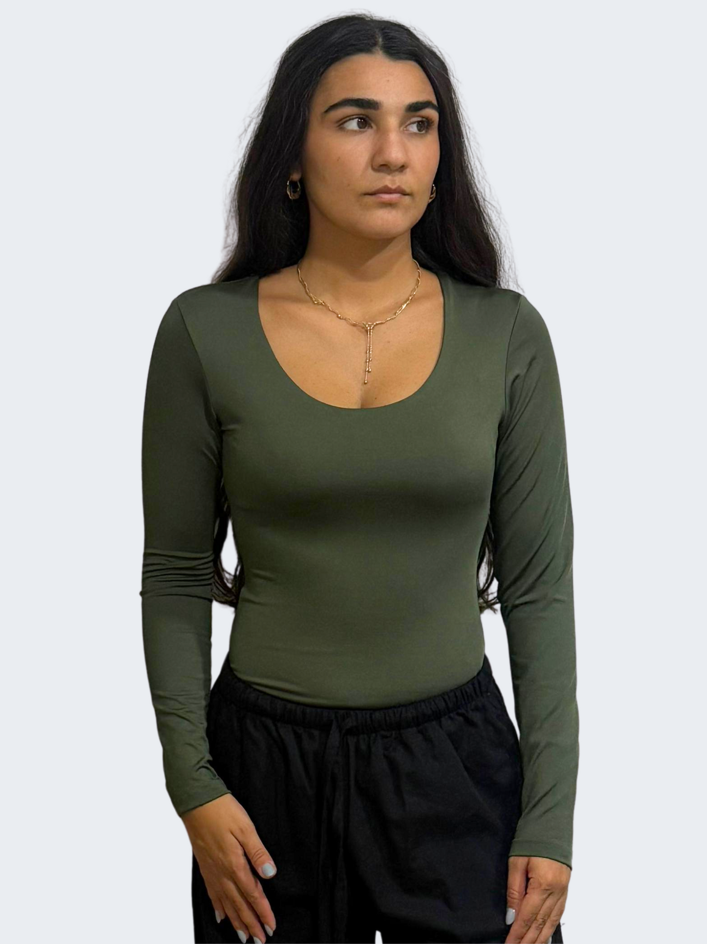 WIDE NECK LONG SLEEVE BODYSUIT