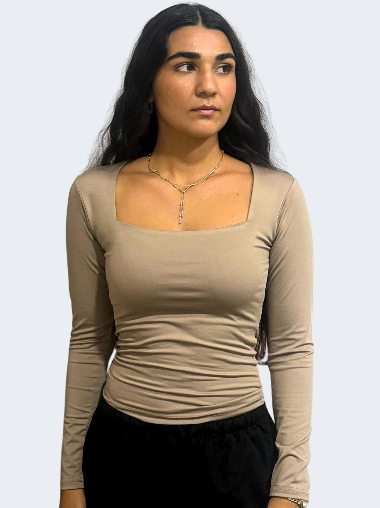 SQUARE NECK LONG SLEEVE