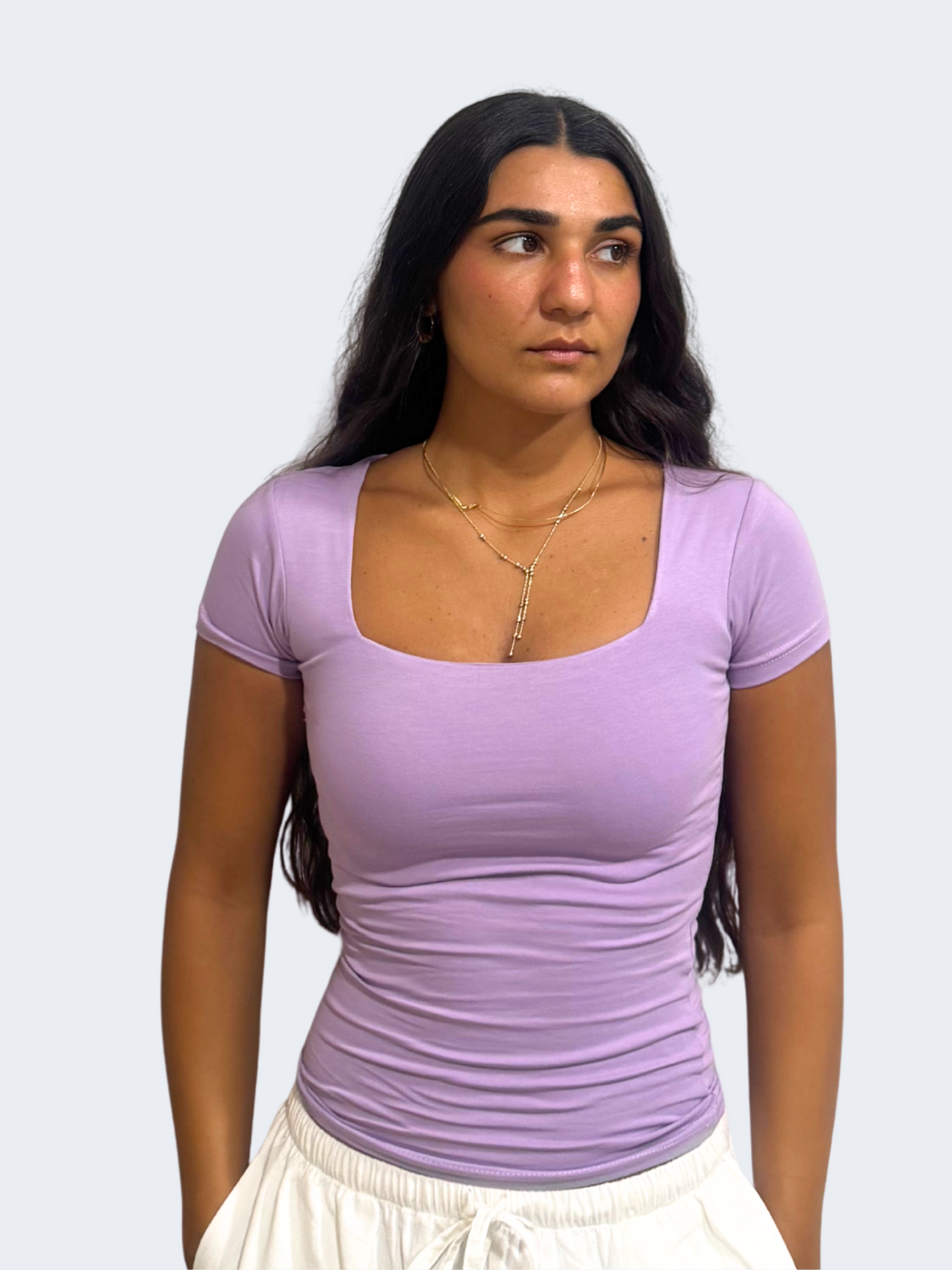 COTTON SQUARE NECK SHORT SLEEVE