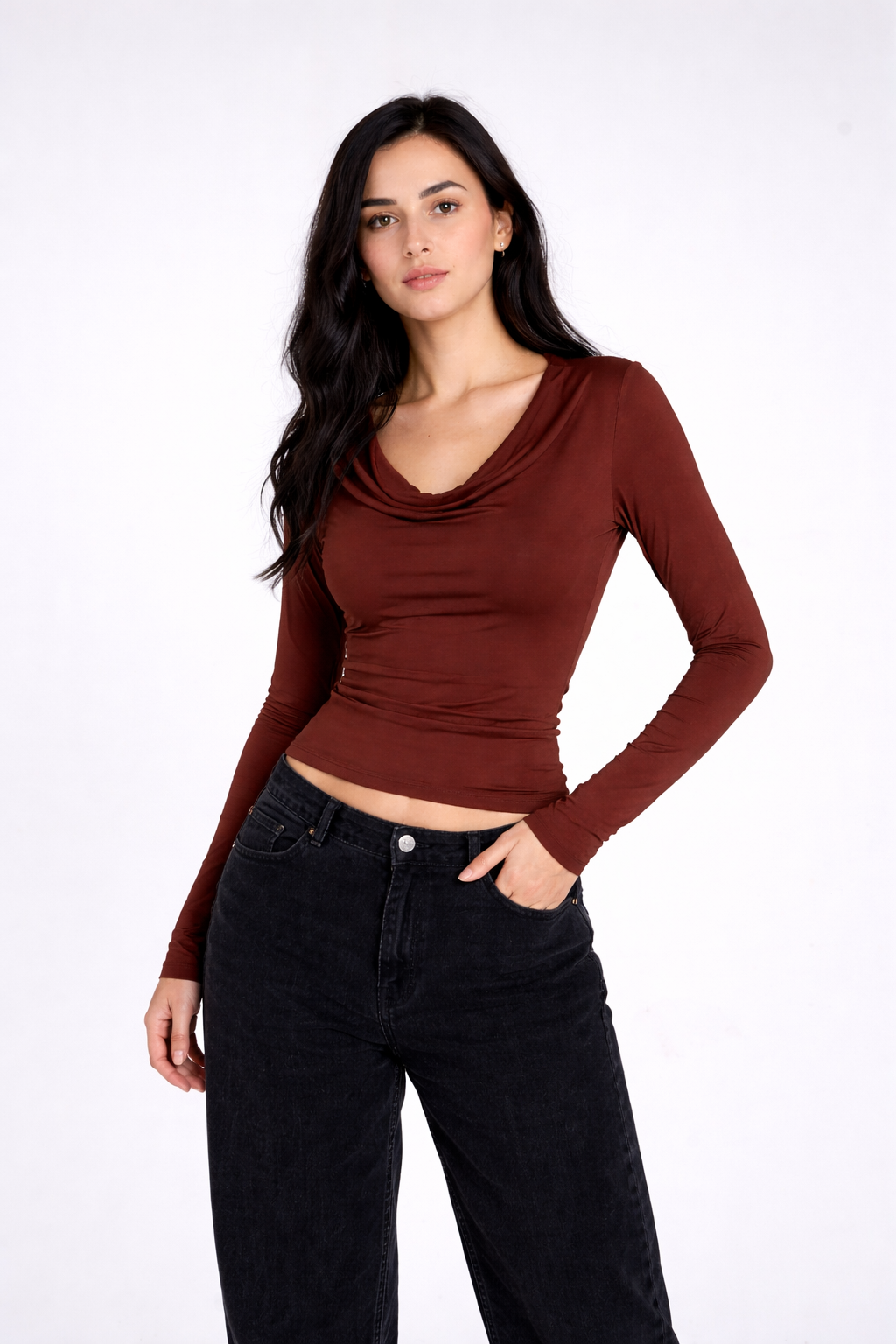 COWL NECK LONG SLEEVE