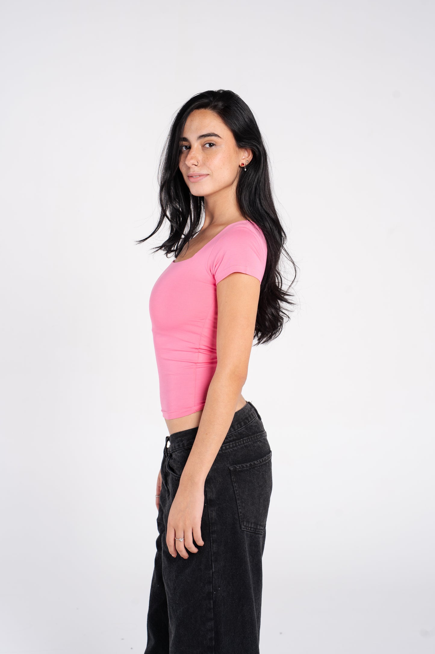 COTTON SQUARE NECK SHORT SLEEVE