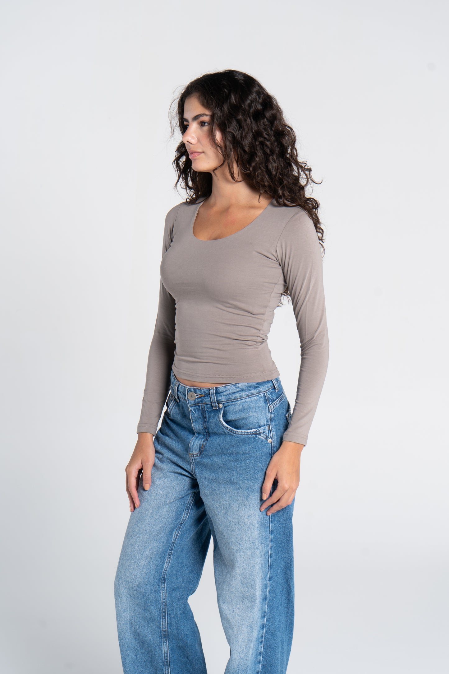 COTTON WIDE NECK LONG SLEEVE